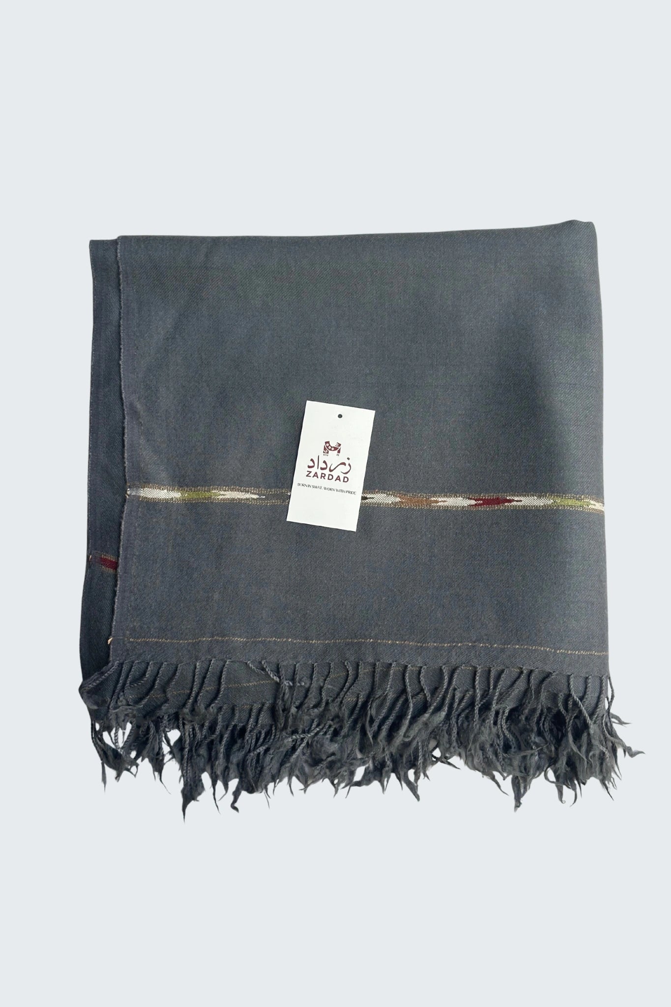 Zardad Premium 100% Pure 72 Wool Shawl  (Charcoal Gray)