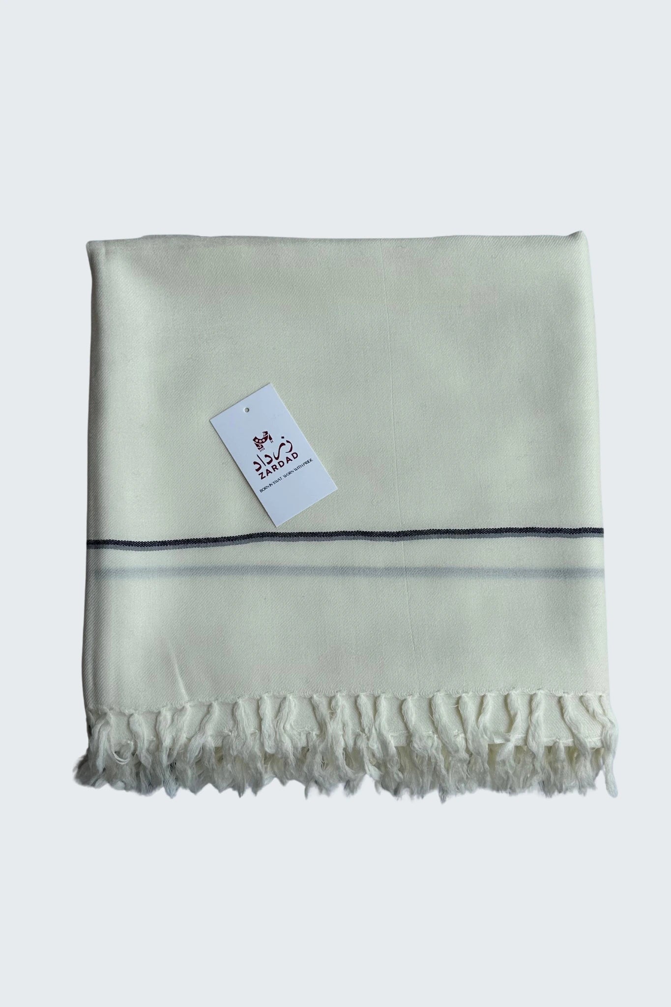 Zardad Classic 100% Pure 72 Wool Shawl  (Half White)