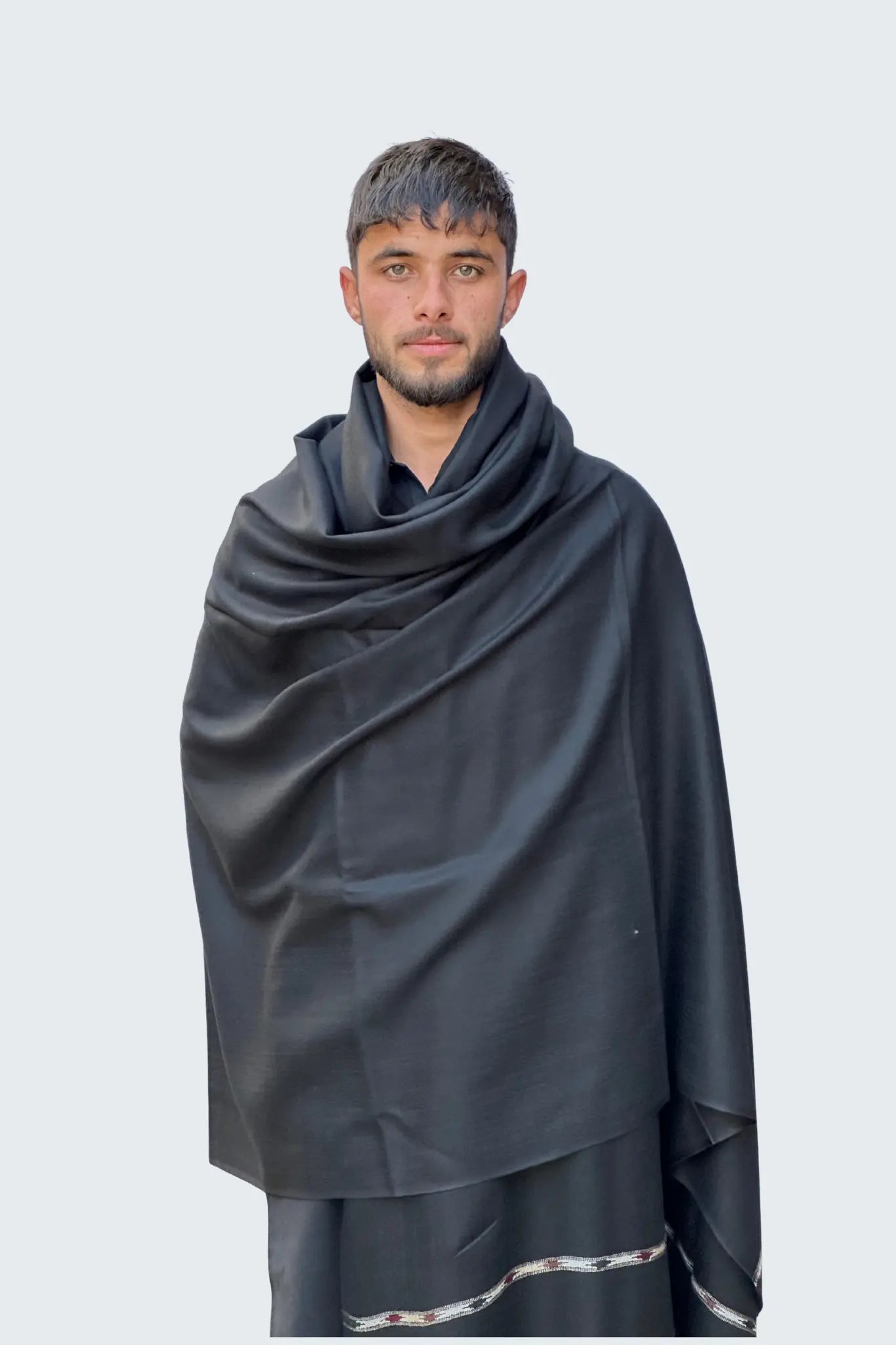 Zardad Premium 100% Pure 72 Wool Shawl  (Black)