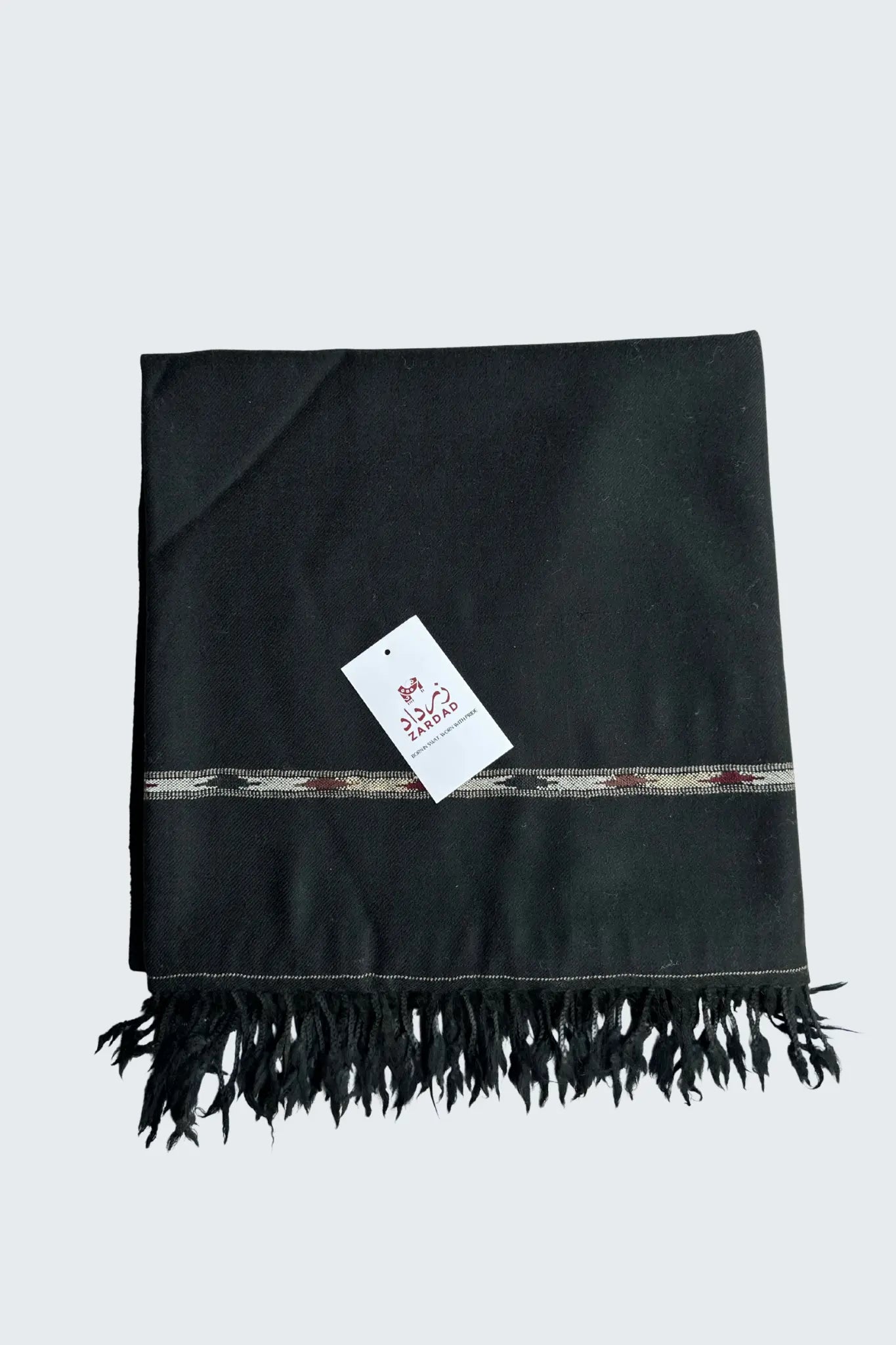 Zardad Premium 100% Pure 72 Wool Shawl  (Black)
