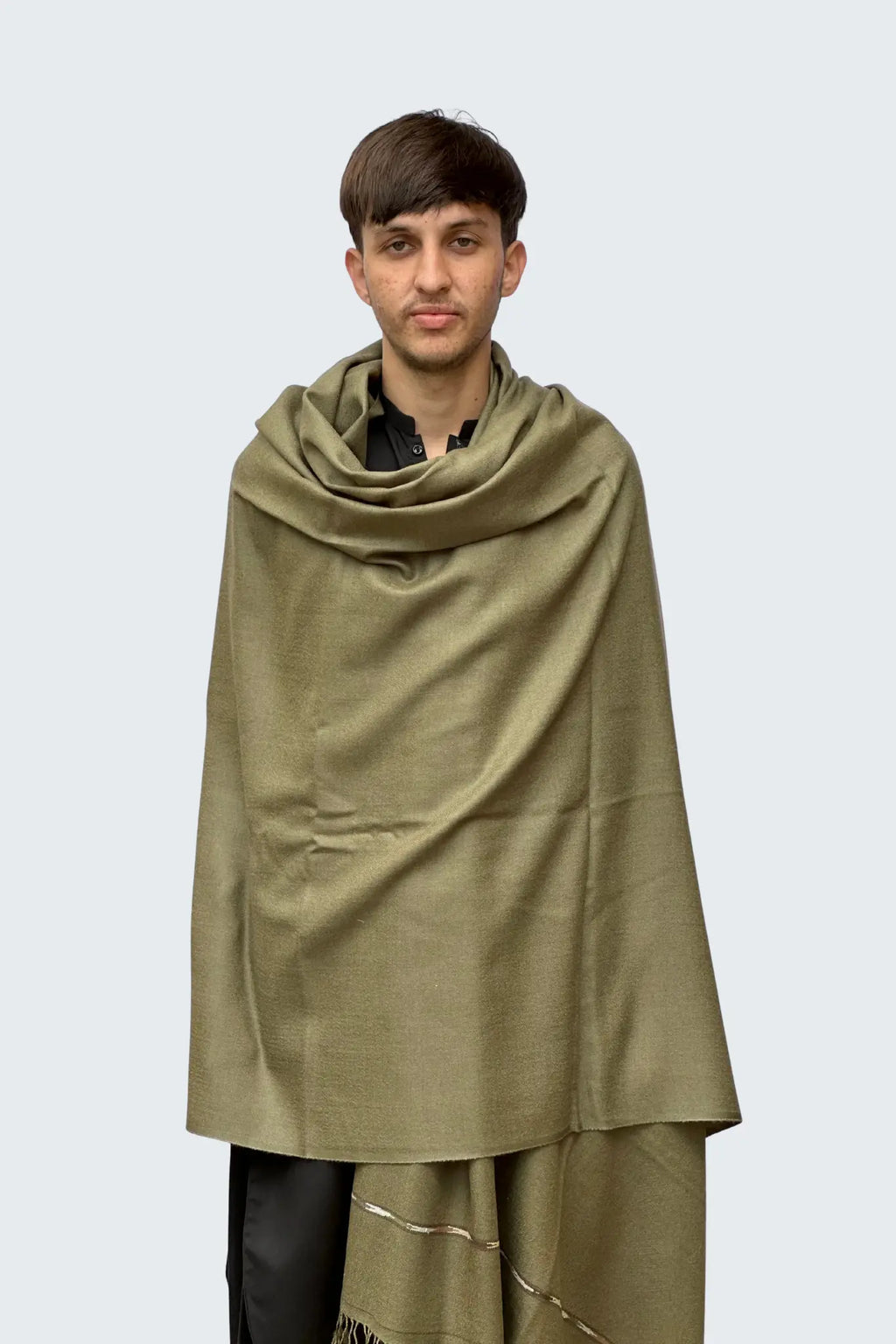Zardad Premium 100% Pure 72 Wool Shawl  (Olive Gray)