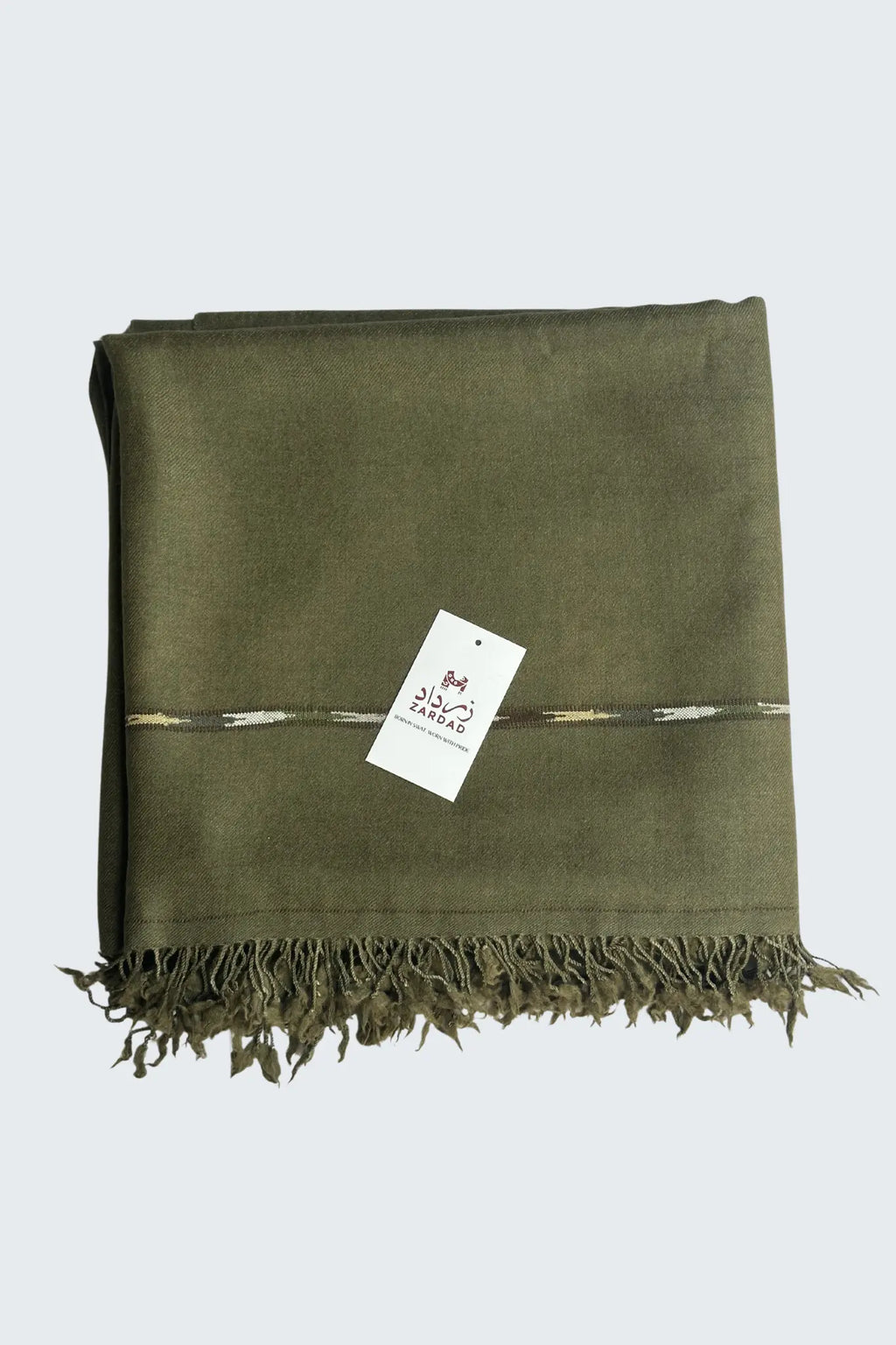 Zardad Premium 100% Pure 72 Wool Shawl  (Olive Gray)