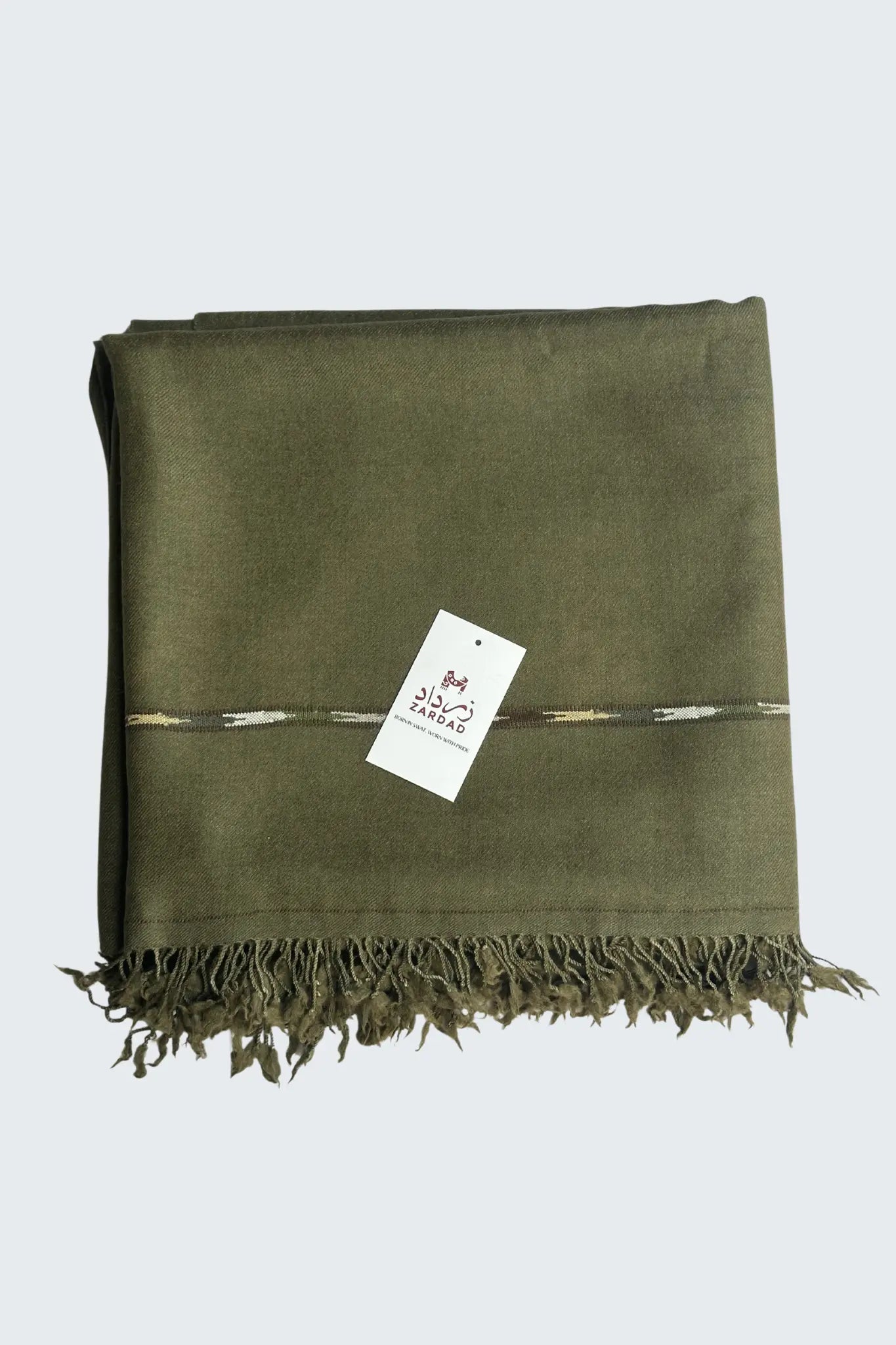 Zardad Premium 100% Pure 72 Wool Shawl  (Olive Gray)