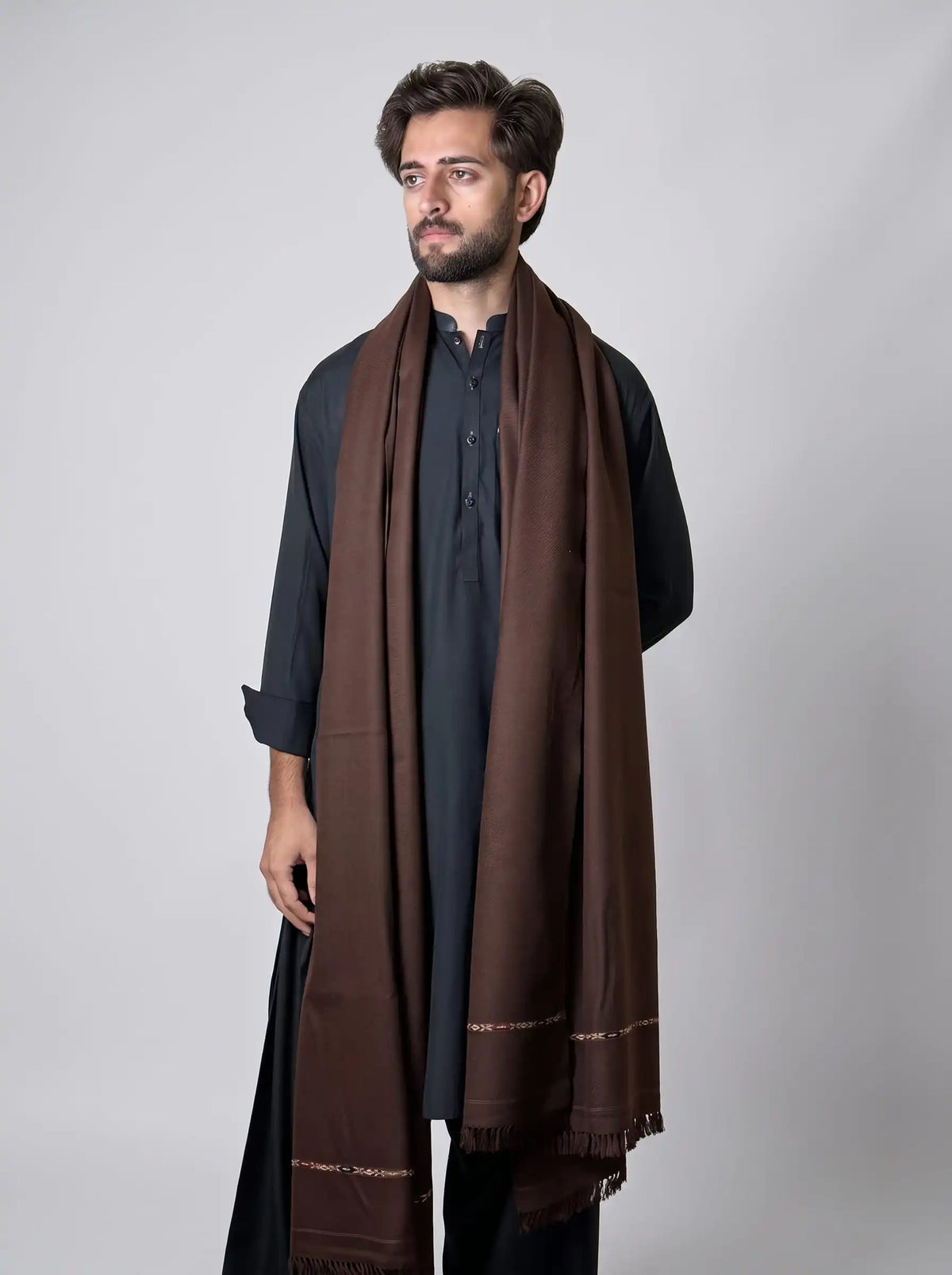 Zardad Acrylic Premium Shawl For Men (Chocolate Brown)