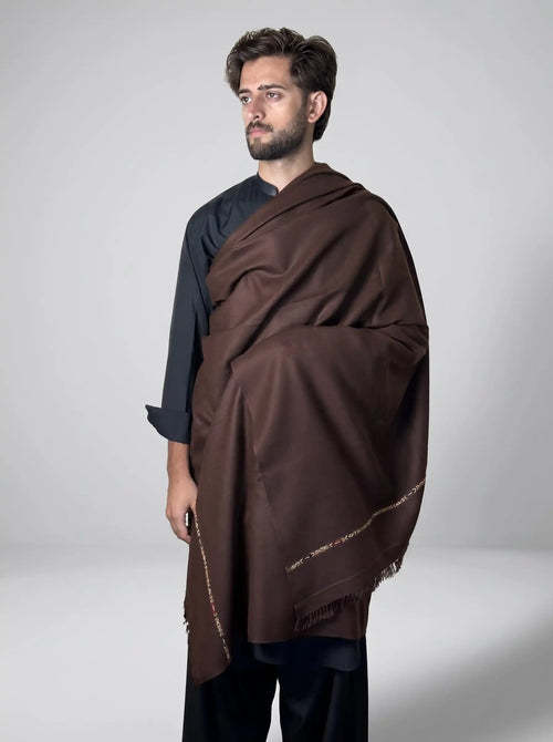 Zardad Acrylic Premium Shawl For Men (Chocolate Brown)