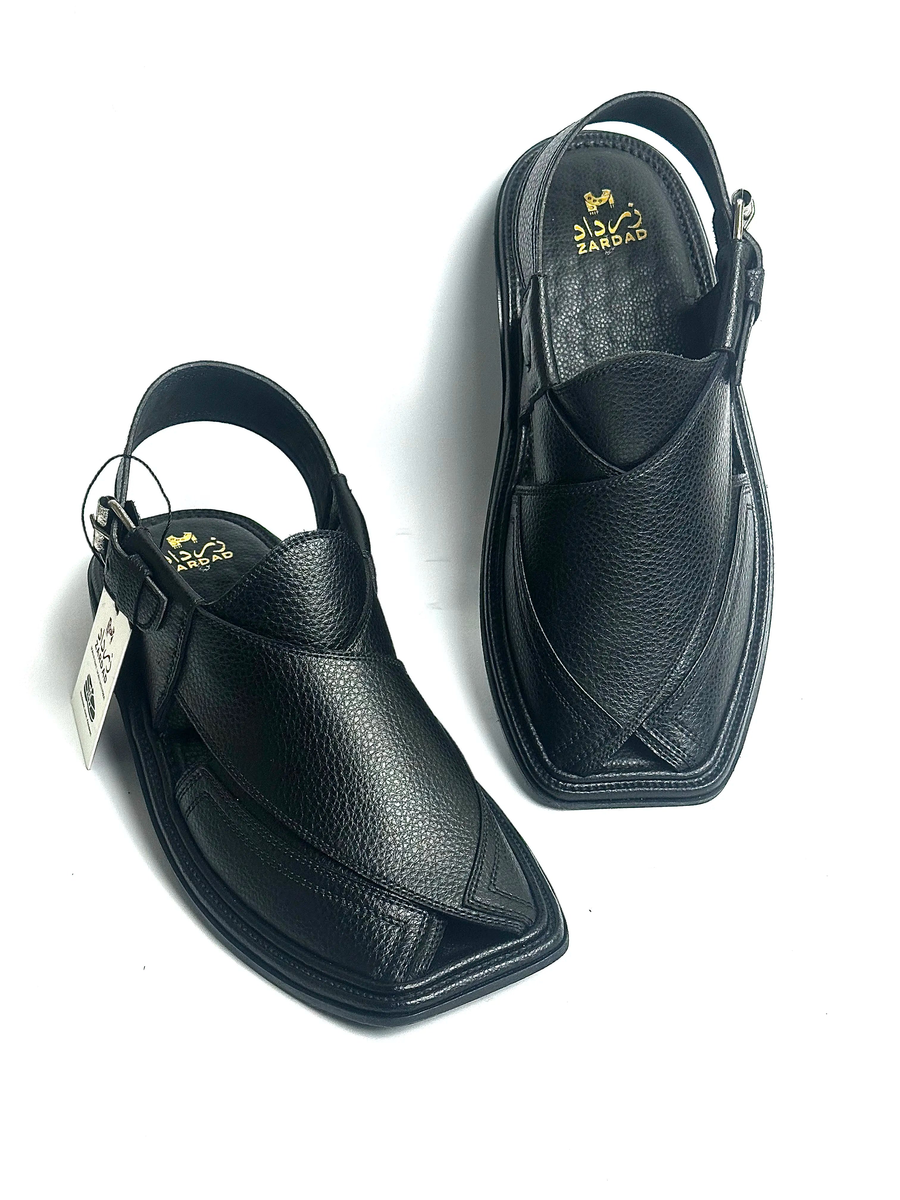 Zardad Black Dhanedar Premium Peshawari Chappal