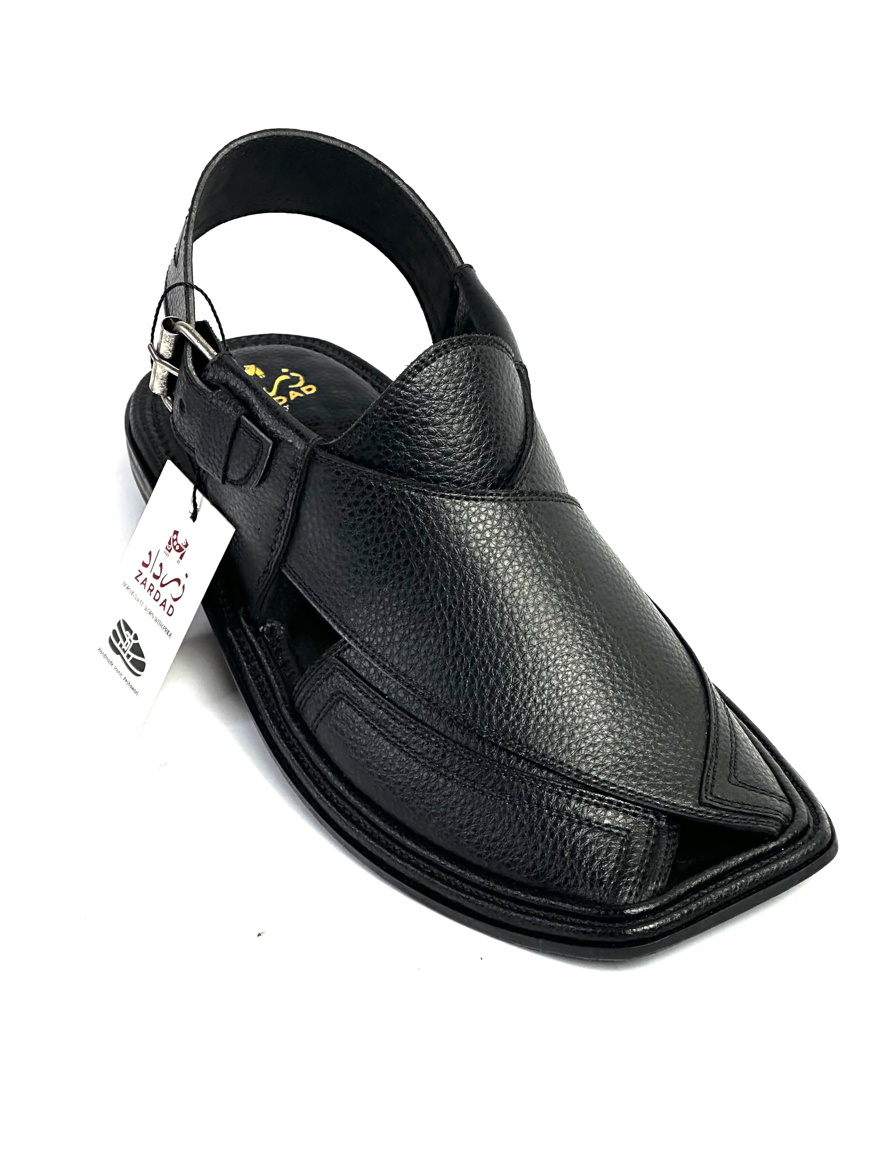 Zardad Black Dhanedar Premium Peshawari Chappal