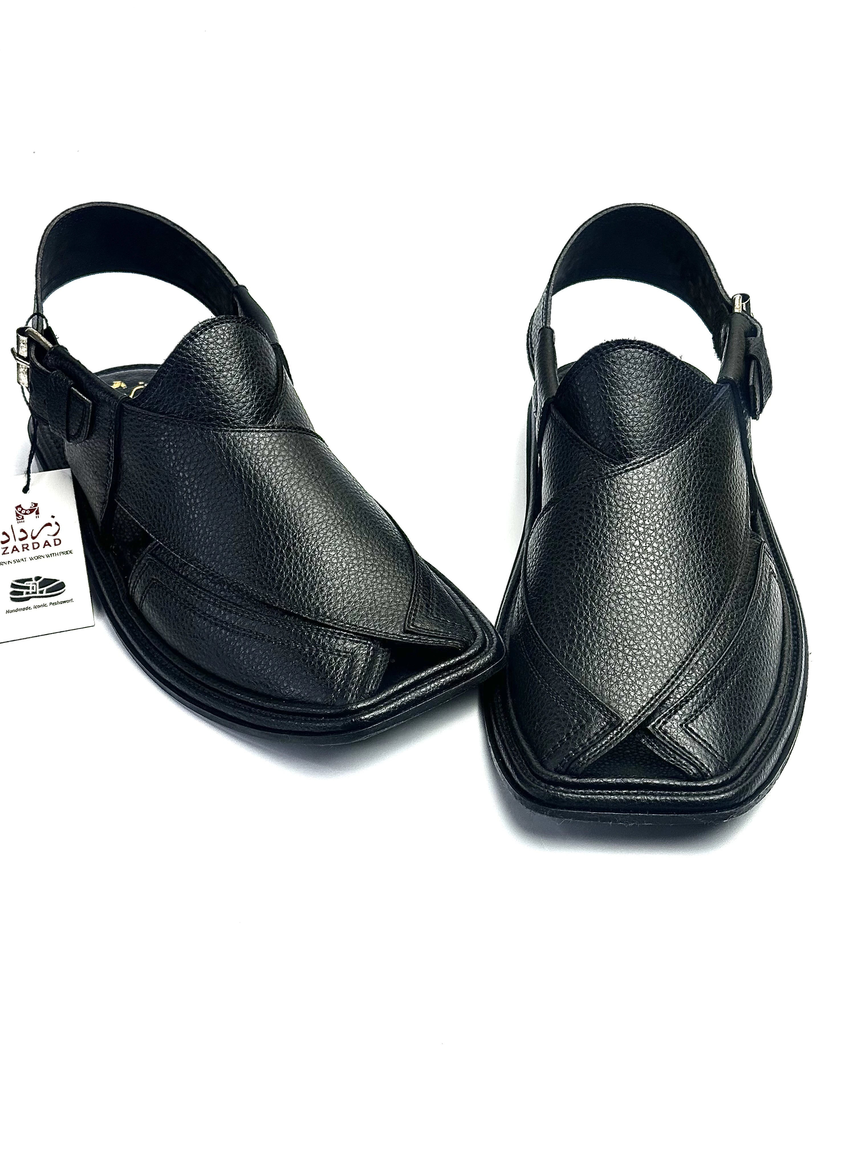 Zardad Black Dhanedar Premium Peshawari Chappal