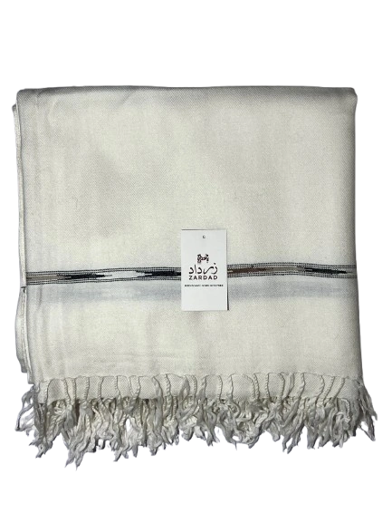 Zardad Acrylic Premium Shawl For Men (Black) (White)