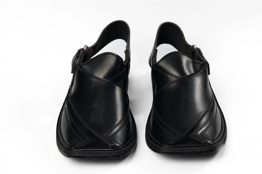 Zardad Mama Black Premium Peshawari Chappals