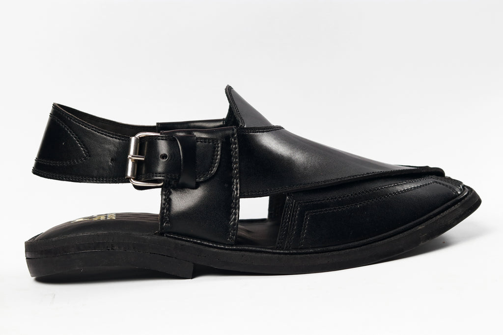 Zardad Mama Black Premium Peshawari Chappals