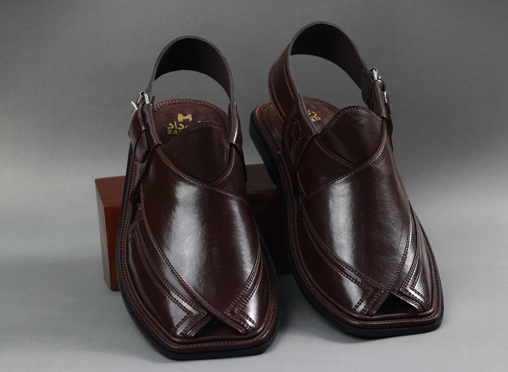 Zardad Premuim Chocolate Brown Peshawari Chappal