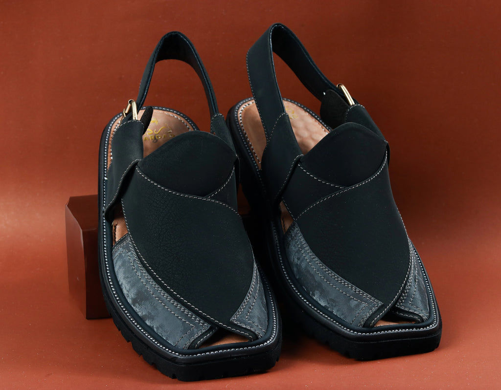Zardad Nubuck Grey Premium Peshawari Chappal