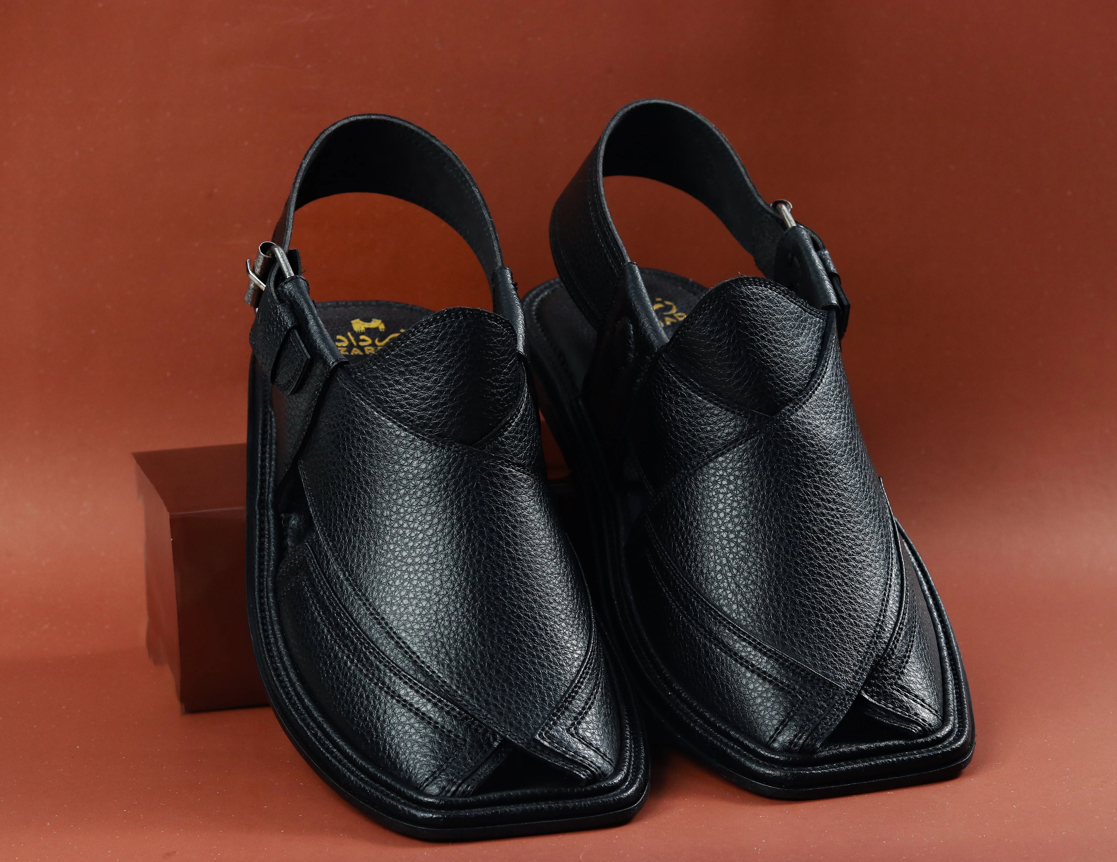 Zardad Black Dhanedar Premium Peshawari Chappal