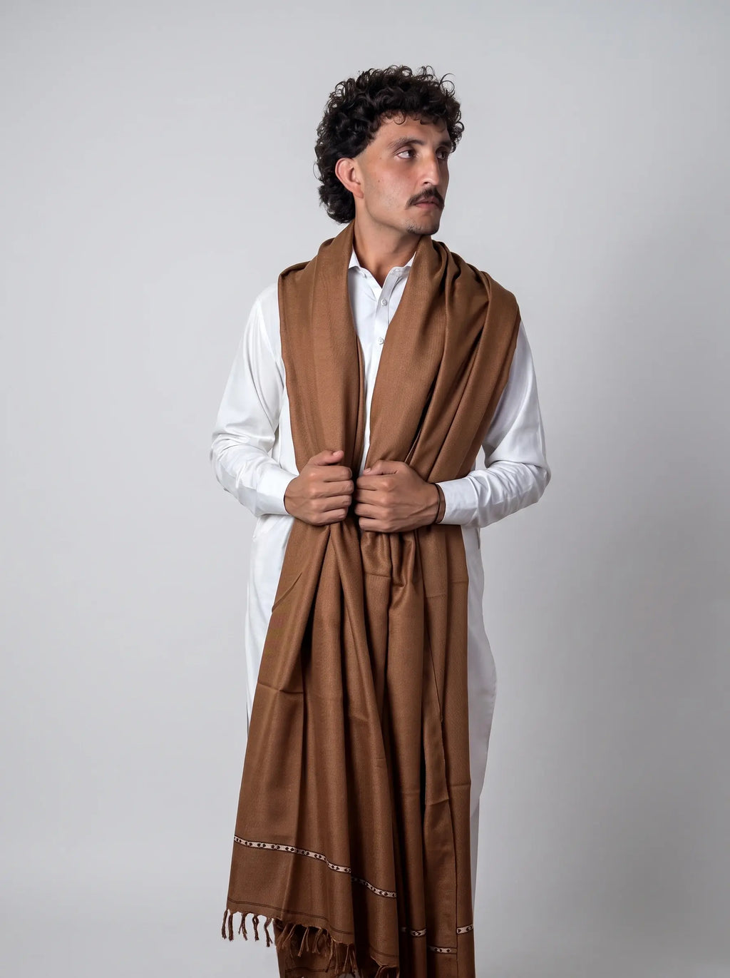 Zardad Nylon Premium Shawl For Men (Brown)