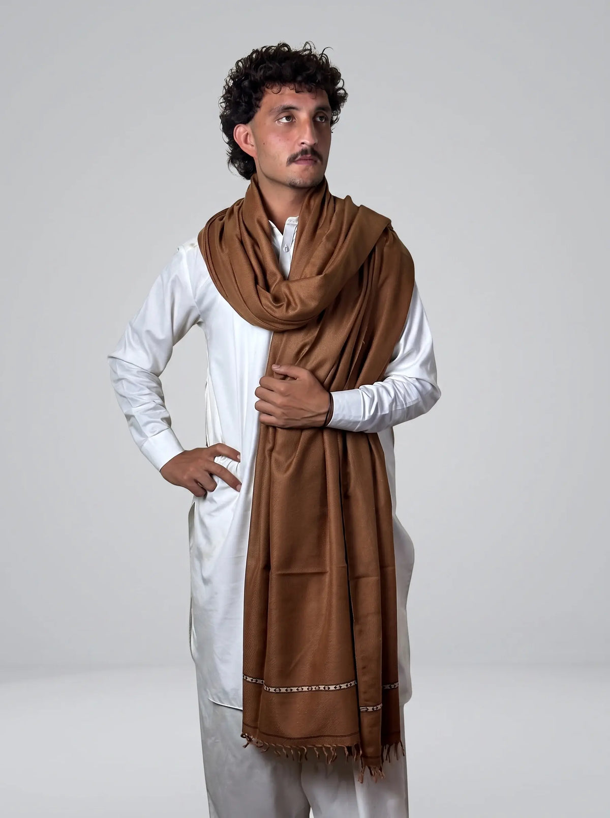 Zardad Nylon Premium Shawl For Men (Brown)