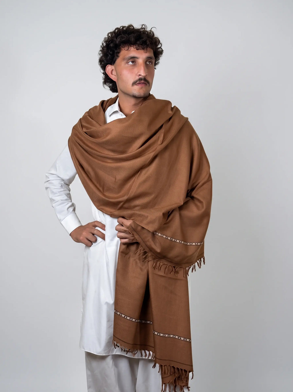 Zardad Nylon Premium Shawl For Men (Brown)