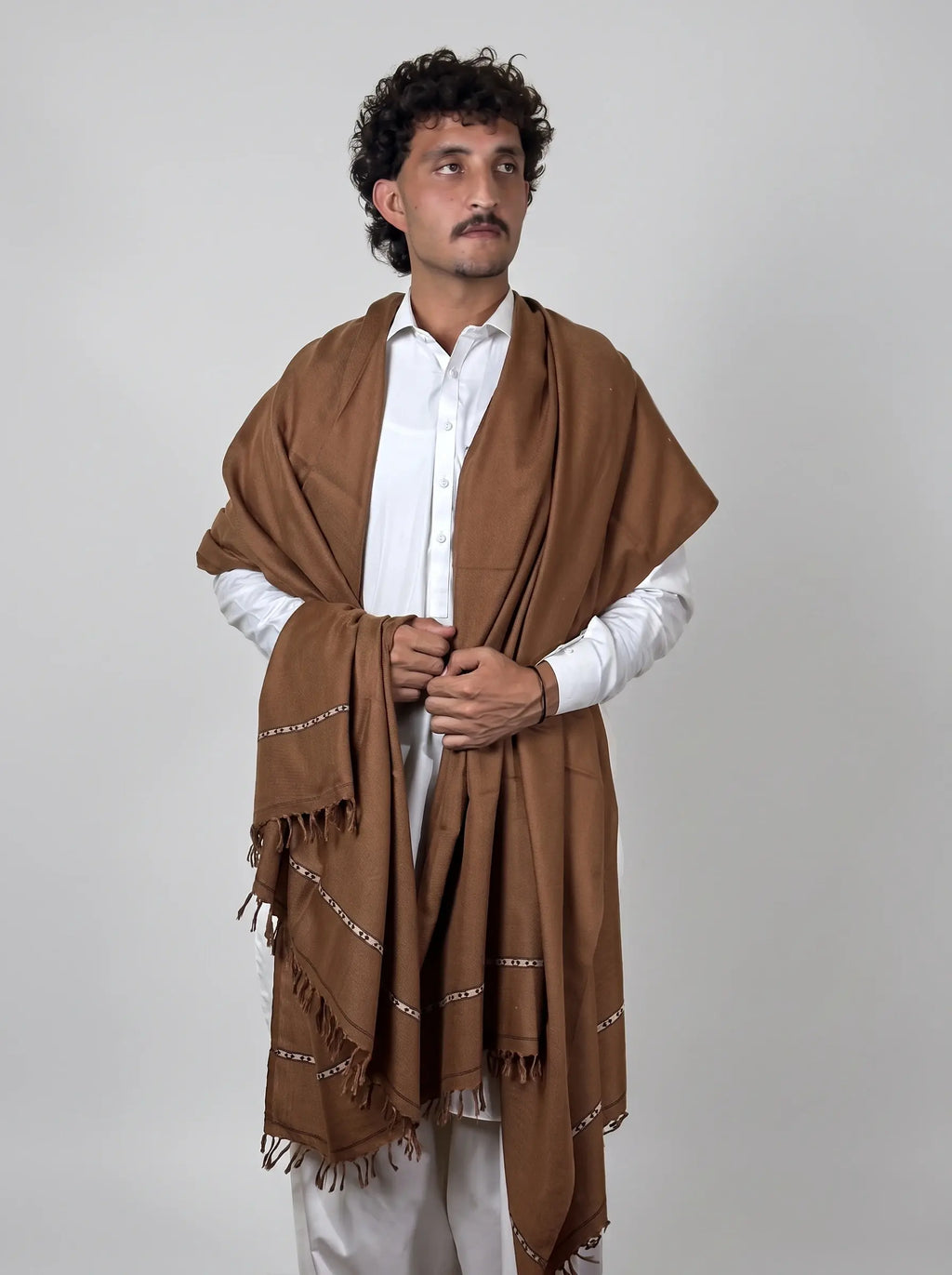 Zardad Nylon Premium Shawl For Men (Brown)