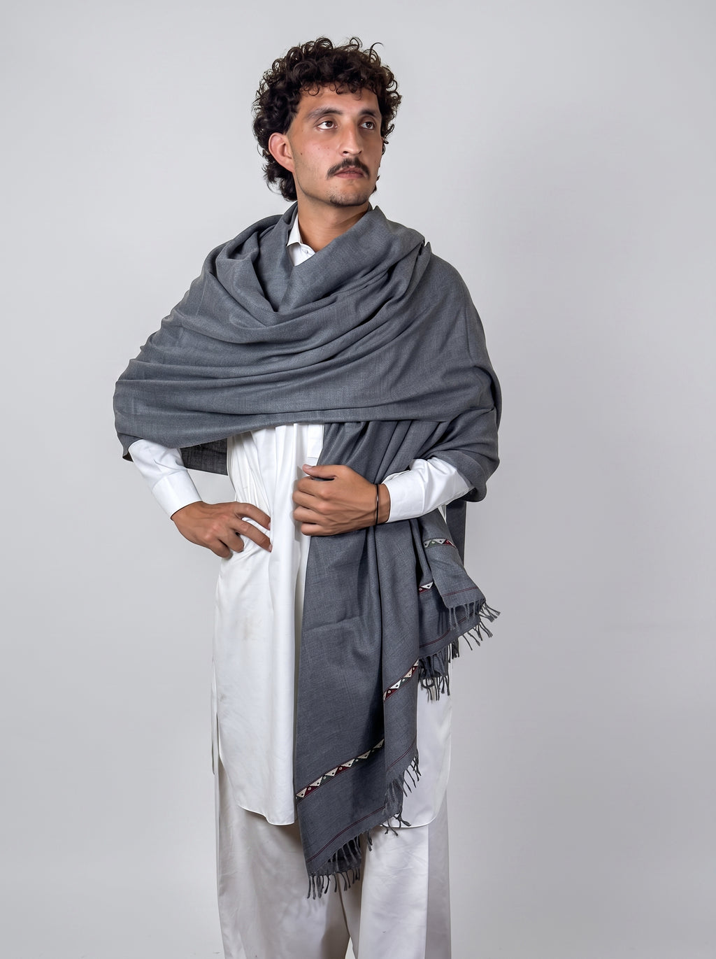 Zardad Nylon Premium Shawl For Men (slate grey)