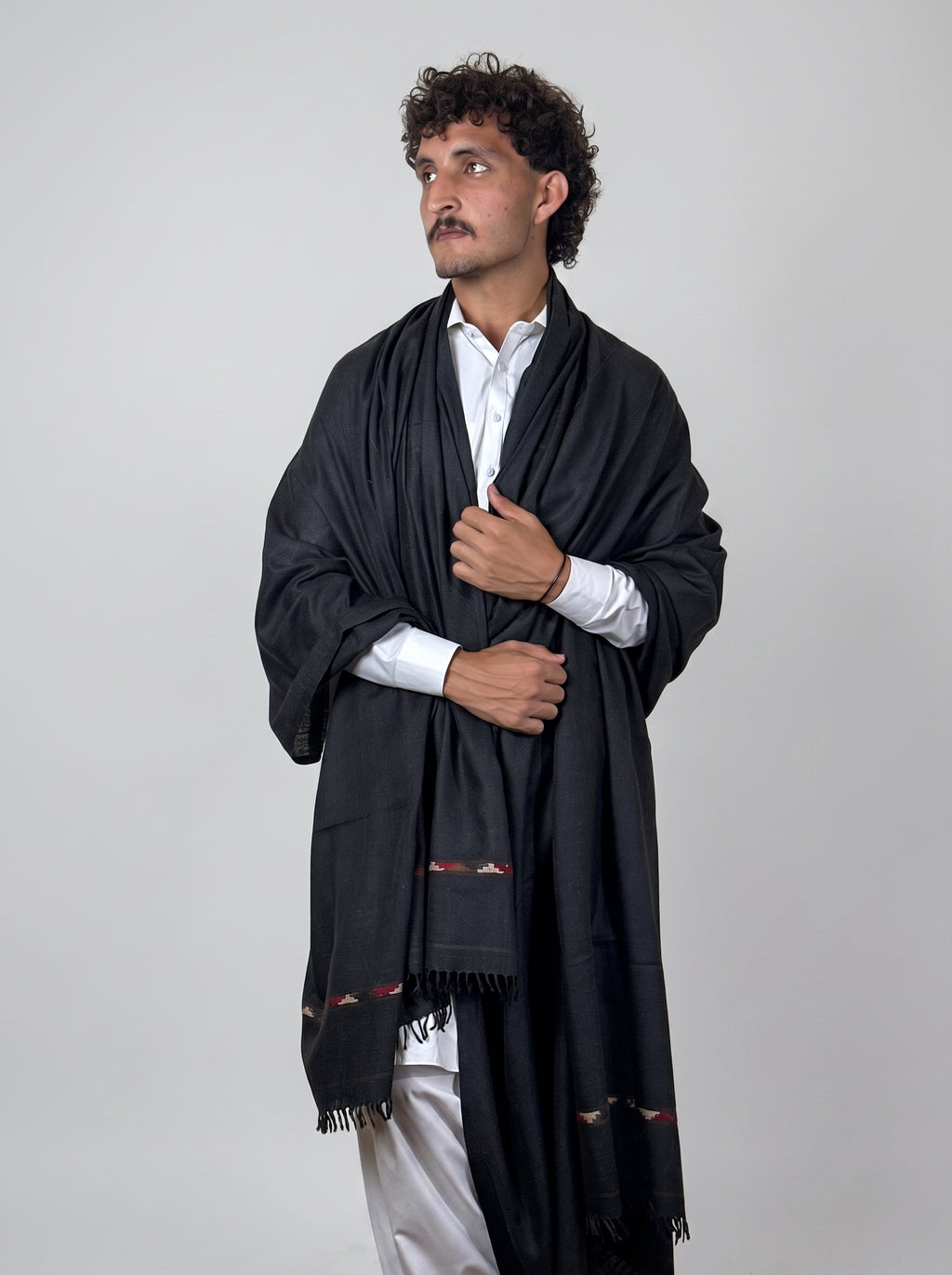 Zardad Nylon Premium Shawl For Men (Jet black)