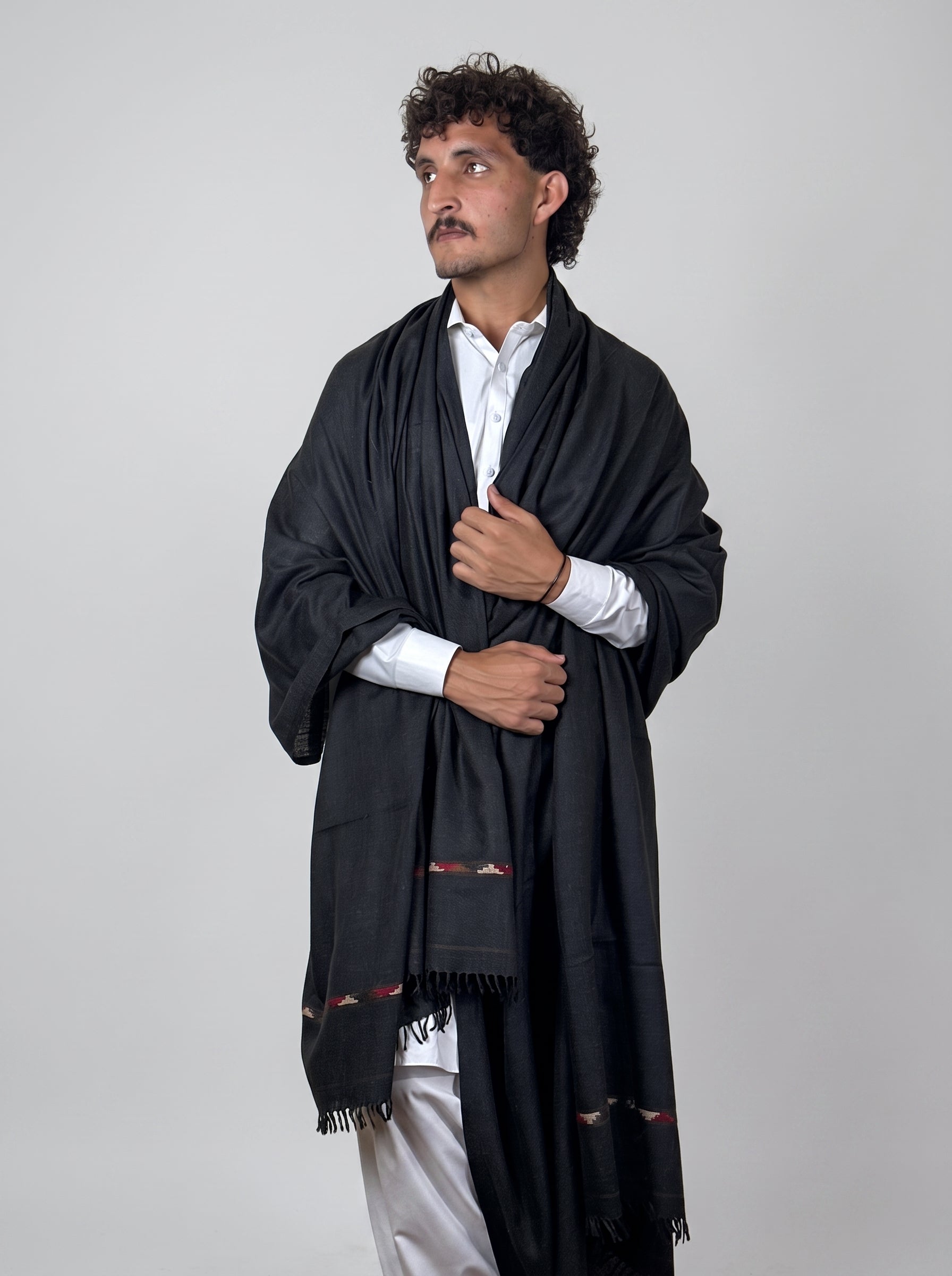 Zardad Nylon Premium Shawl For Men (Jet black)
