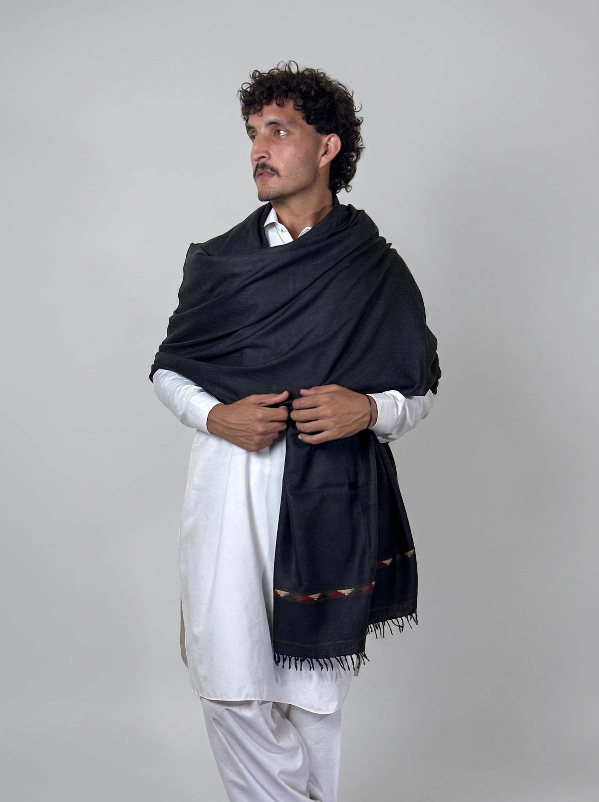 Zardad Nylon Premium Shawl For Men (Jet black)