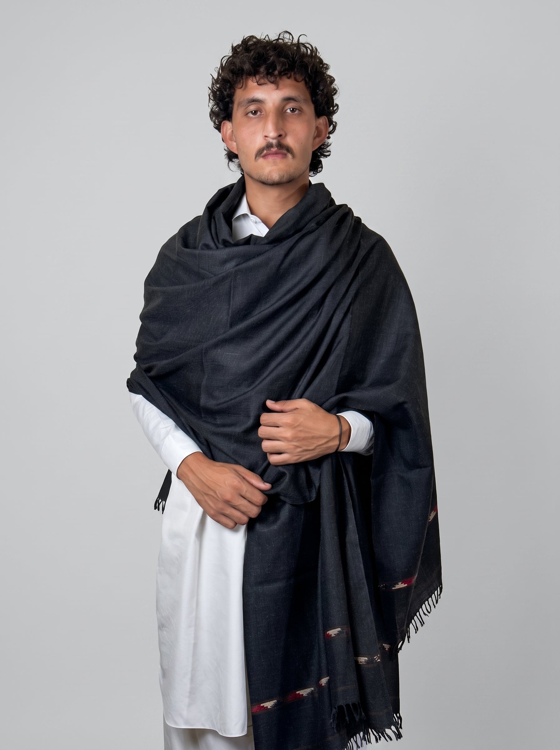 Zardad Nylon Premium Shawl For Men (Jet black)