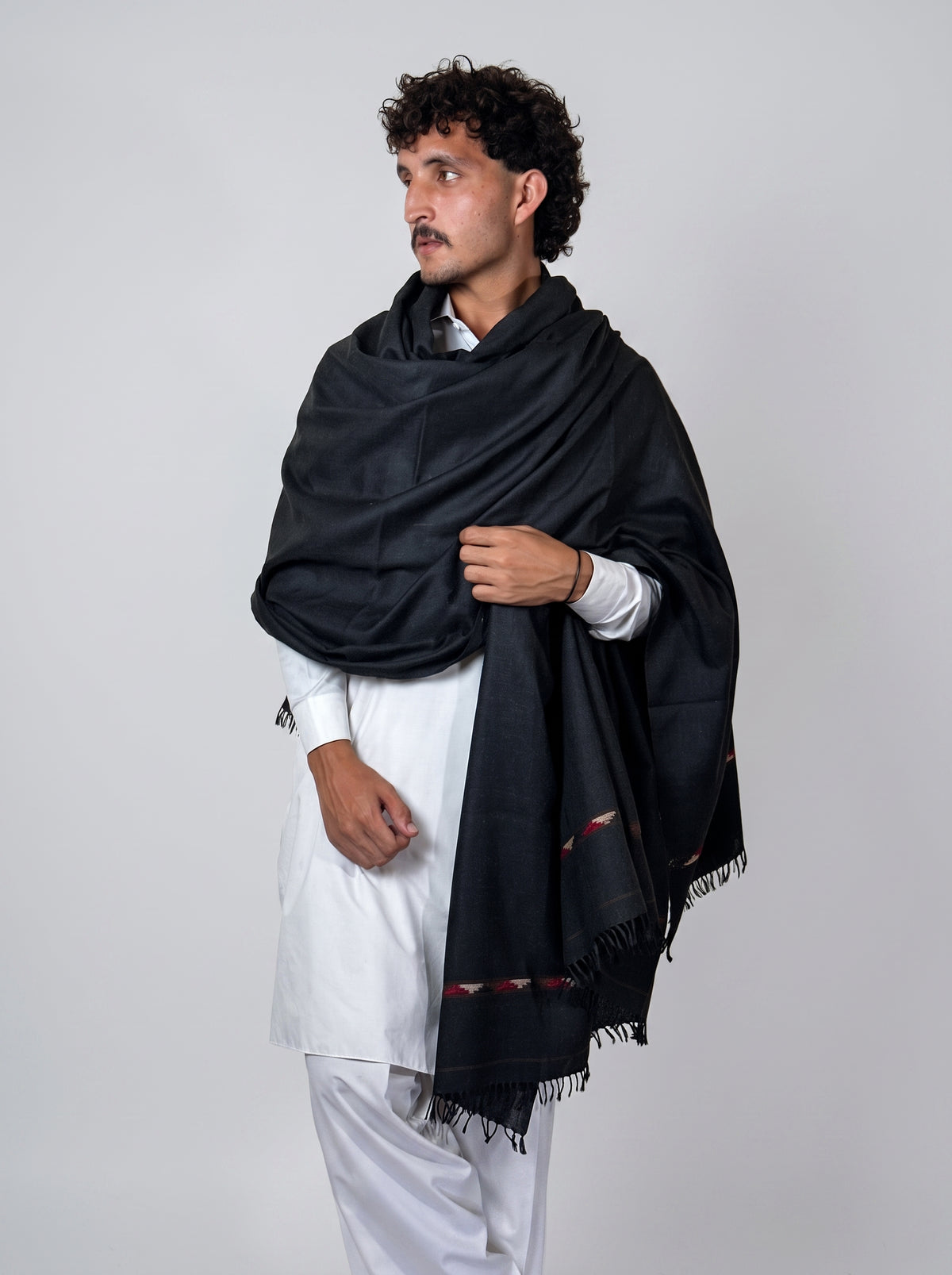 Zardad Nylon Premium Shawl For Men (Jet black)