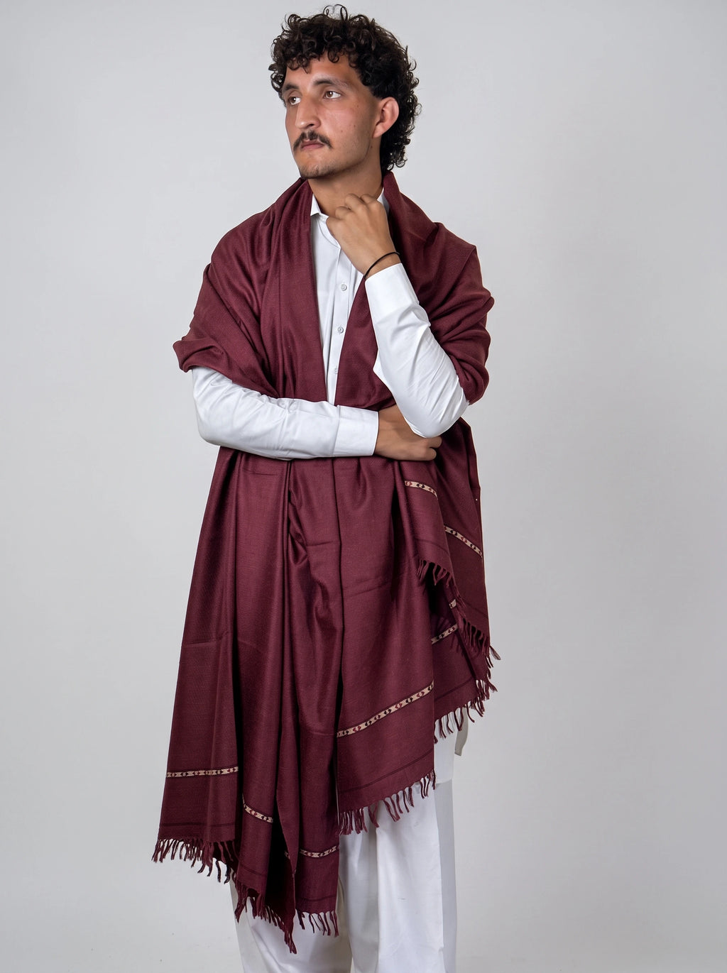 Zardad Nylon Premium Shawl For Men (Maroon)