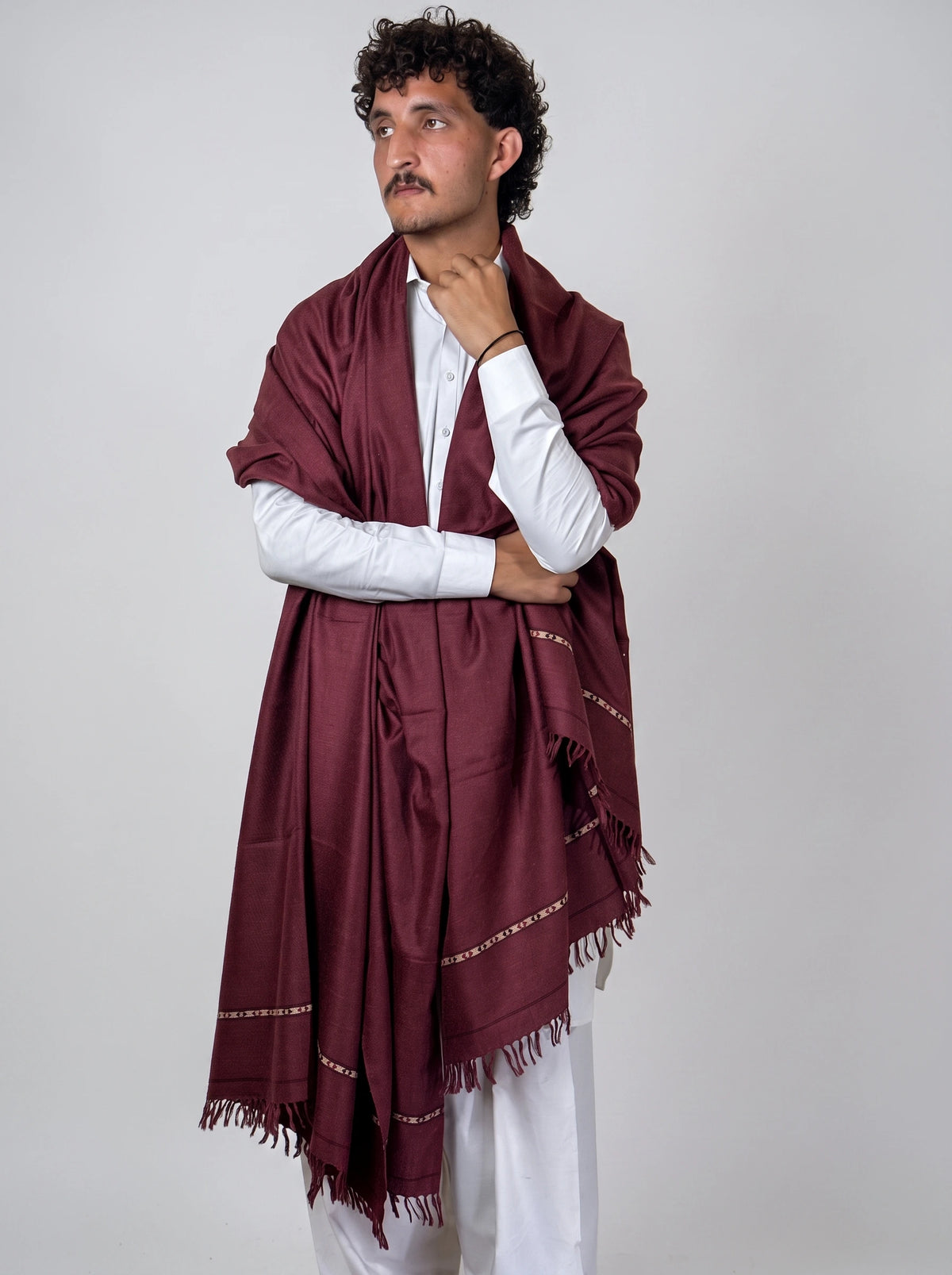Zardad Nylon Premium Shawl For Men (Maroon)