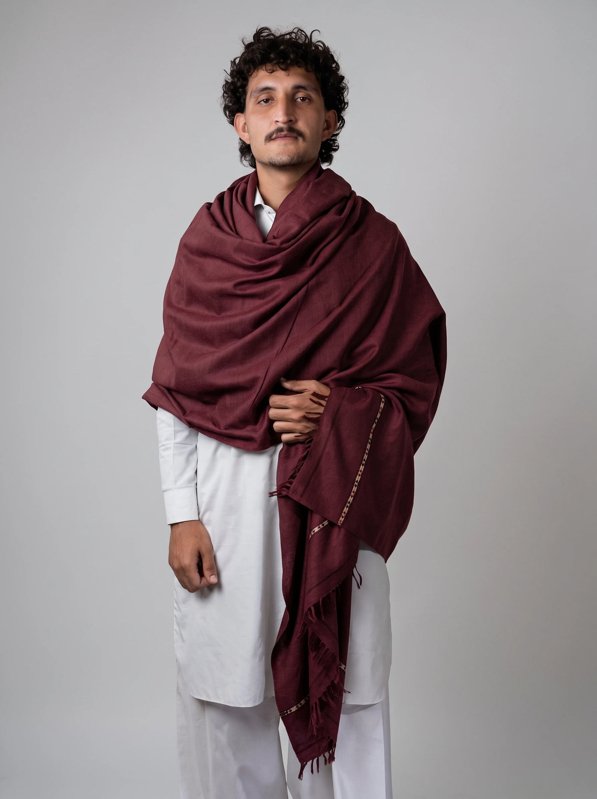 Zardad Nylon Premium Shawl For Men (Maroon)