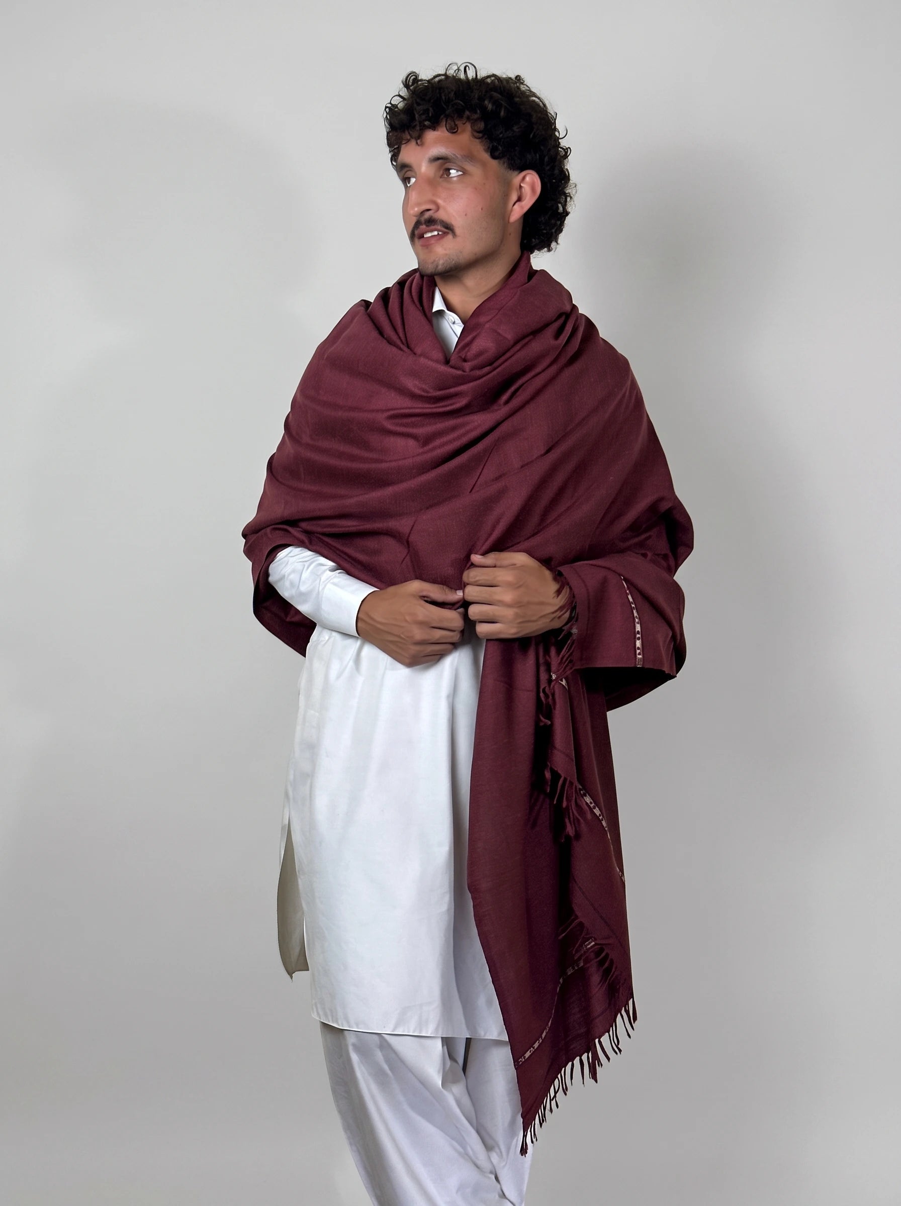 Zardad Nylon Premium Shawl For Men (Maroon)