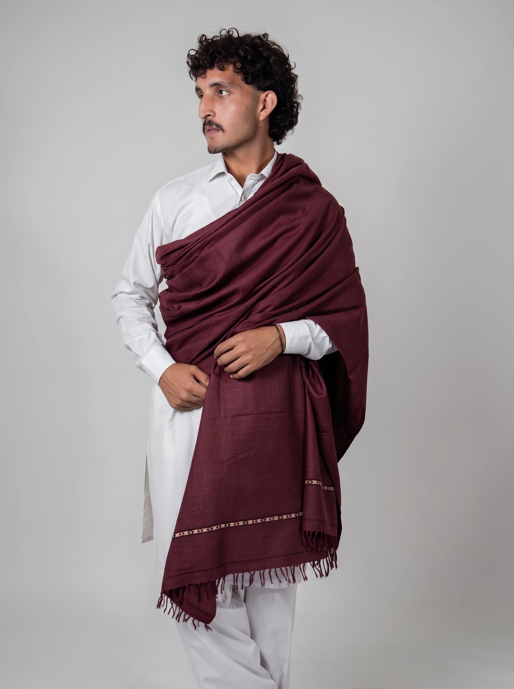 Zardad Nylon Premium Shawl For Men (Maroon)