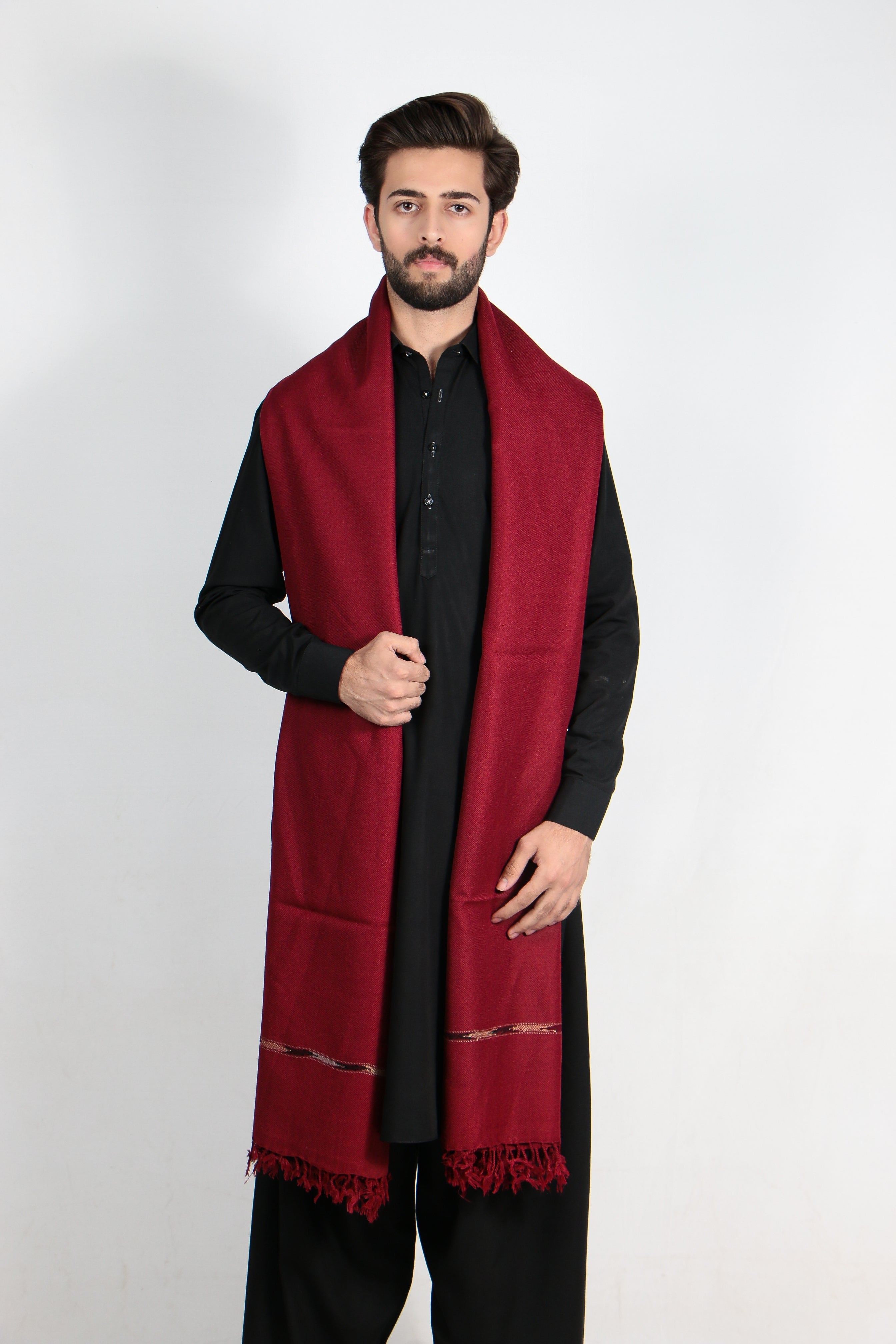 Zardad Acrylic Premium Shawl For Men (Maroon)