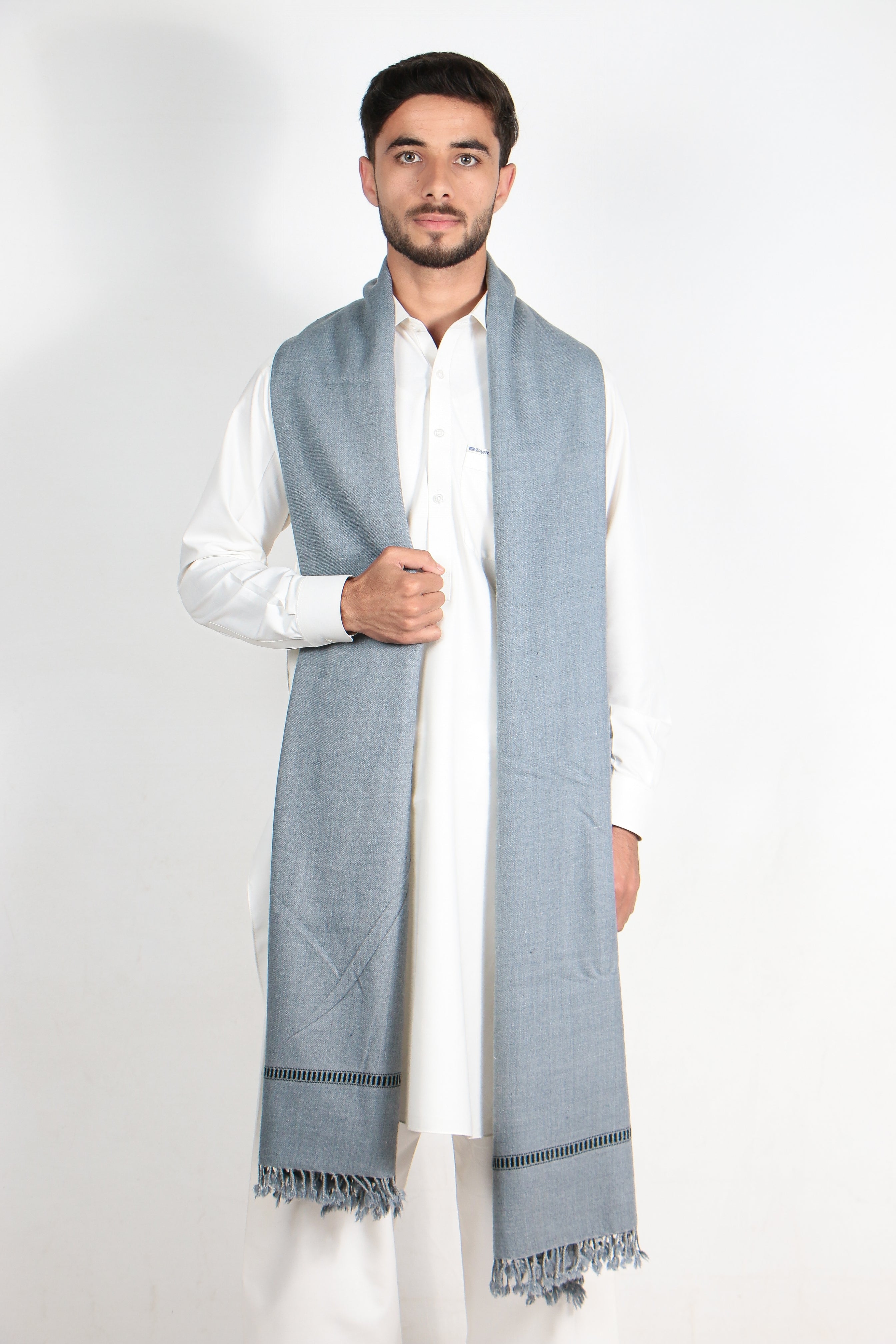 Zardad Classic Pure 48 Wool Shawl For Men (Gray)