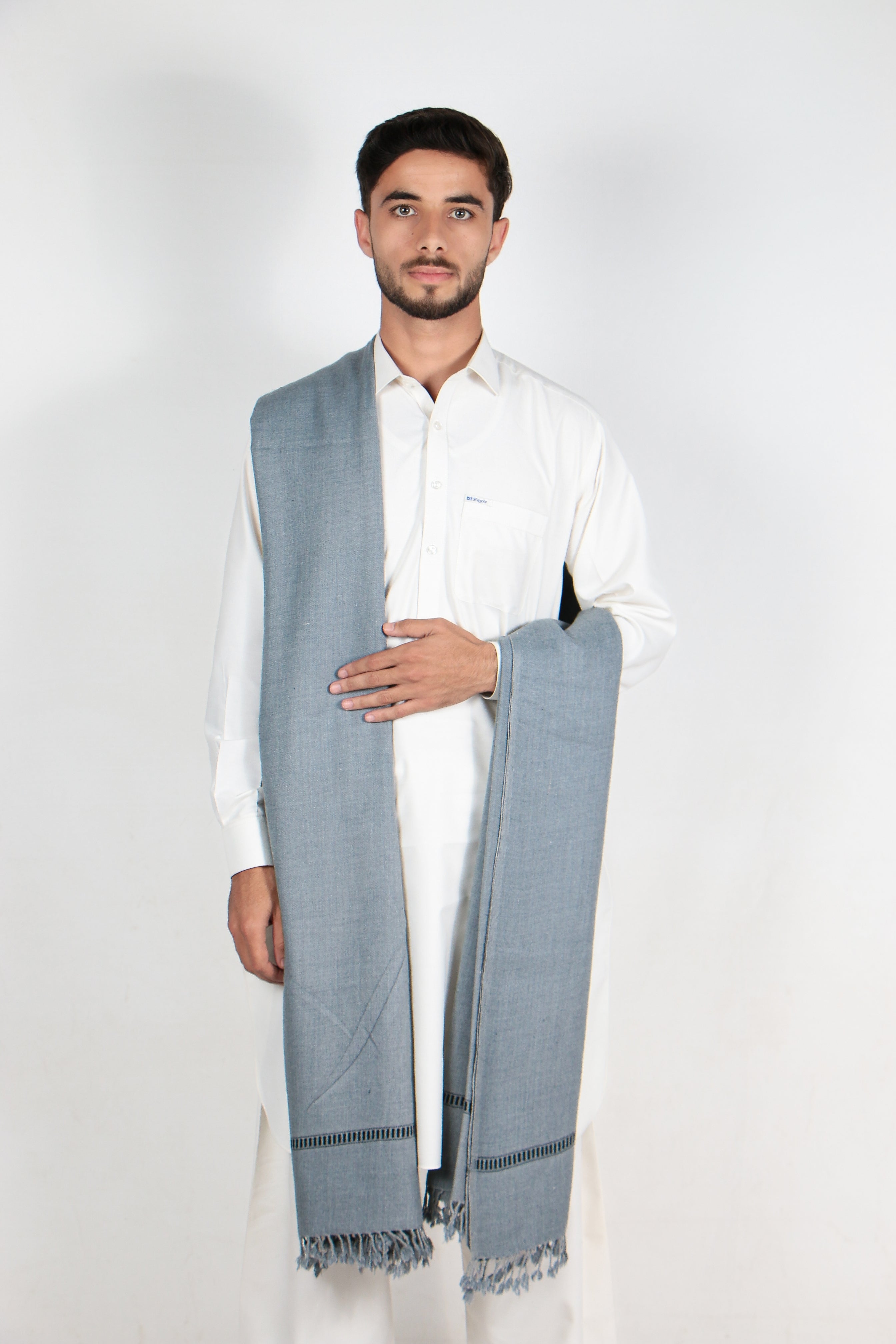 Zardad Classic Pure 48 Wool Shawl For Men (Gray)