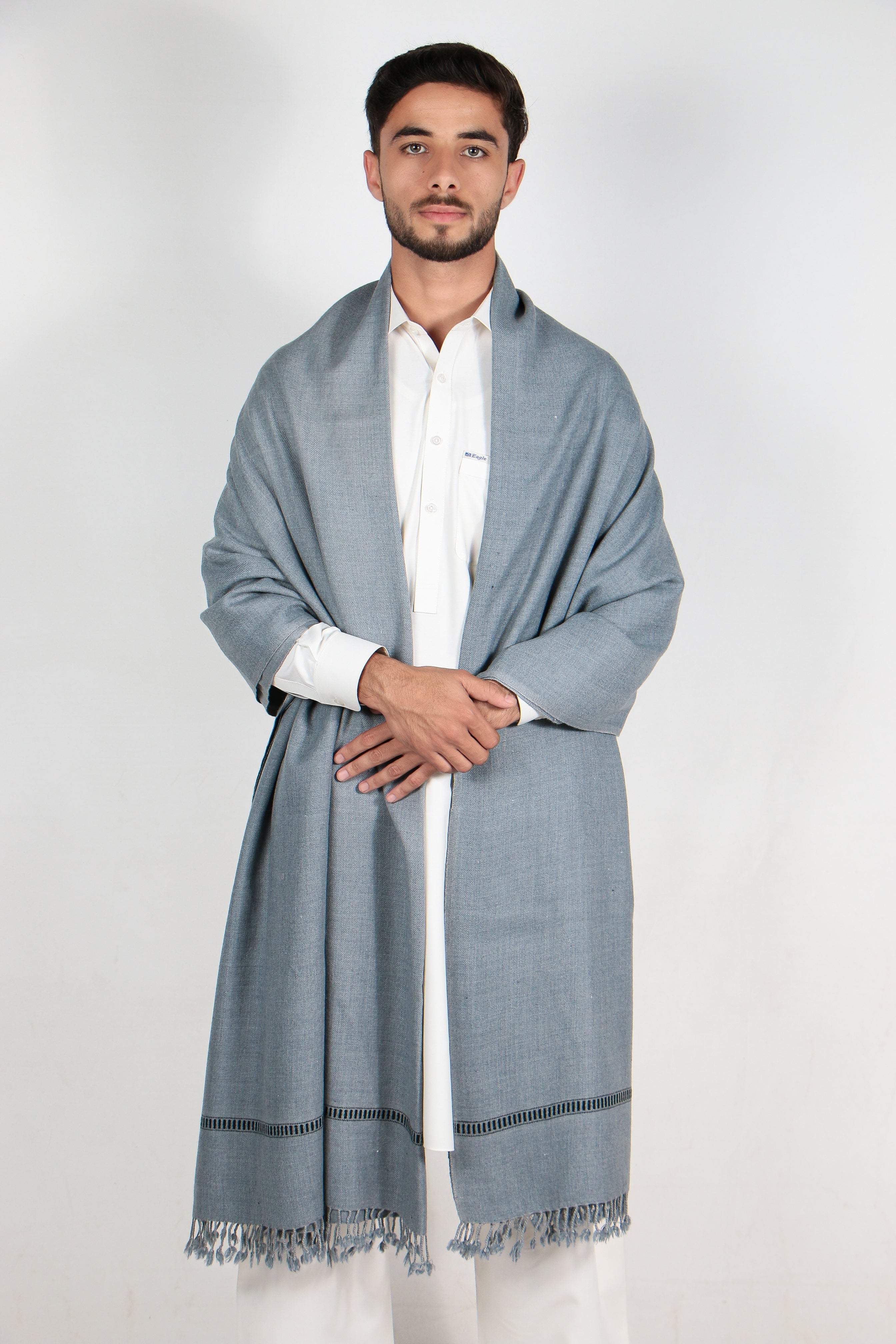 Zardad Classic Pure 48 Wool Shawl For Men (Gray)
