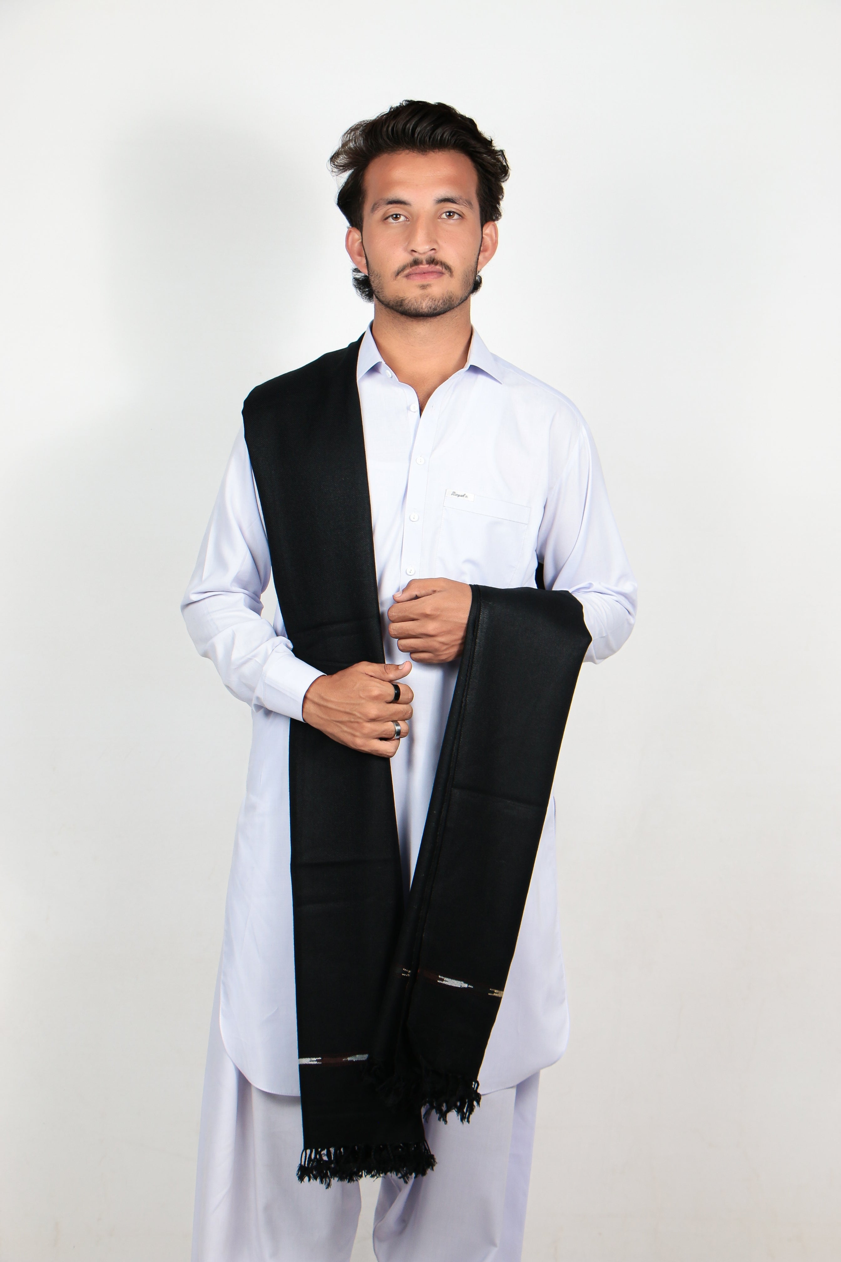 Zardad Acrylic Premium Shawl For Men (Black)