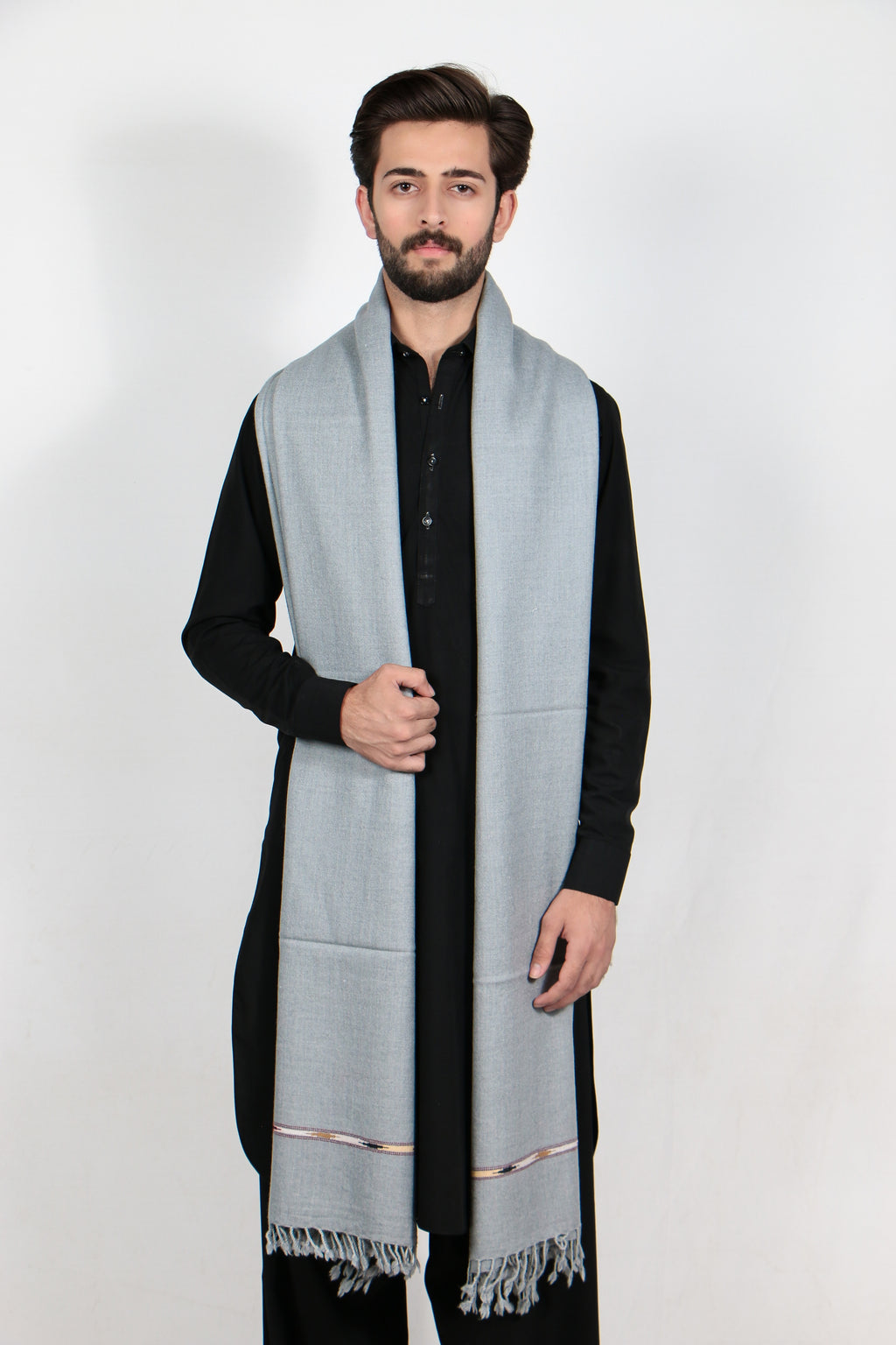 Zardad Premium  Pure 48 Wool Shawl For Men (Gray)