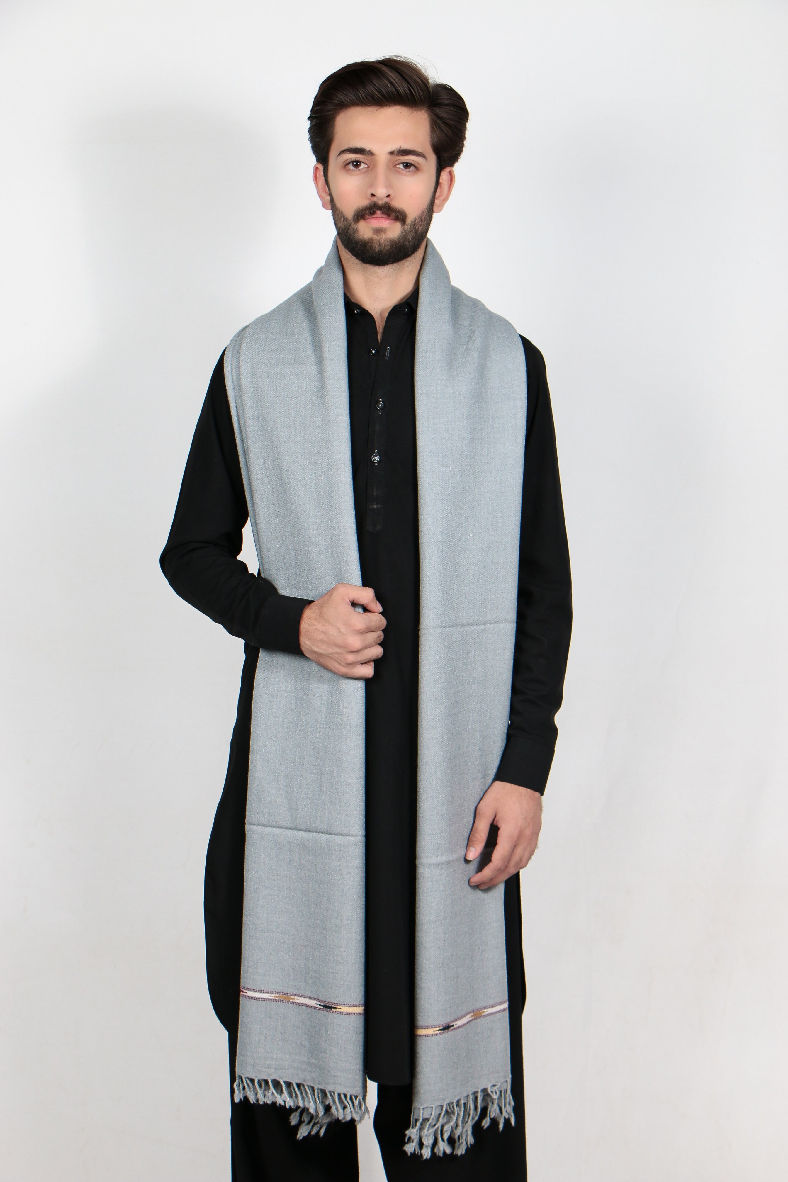 Zardad Premium  Pure 48 Wool Shawl For Men (Gray)