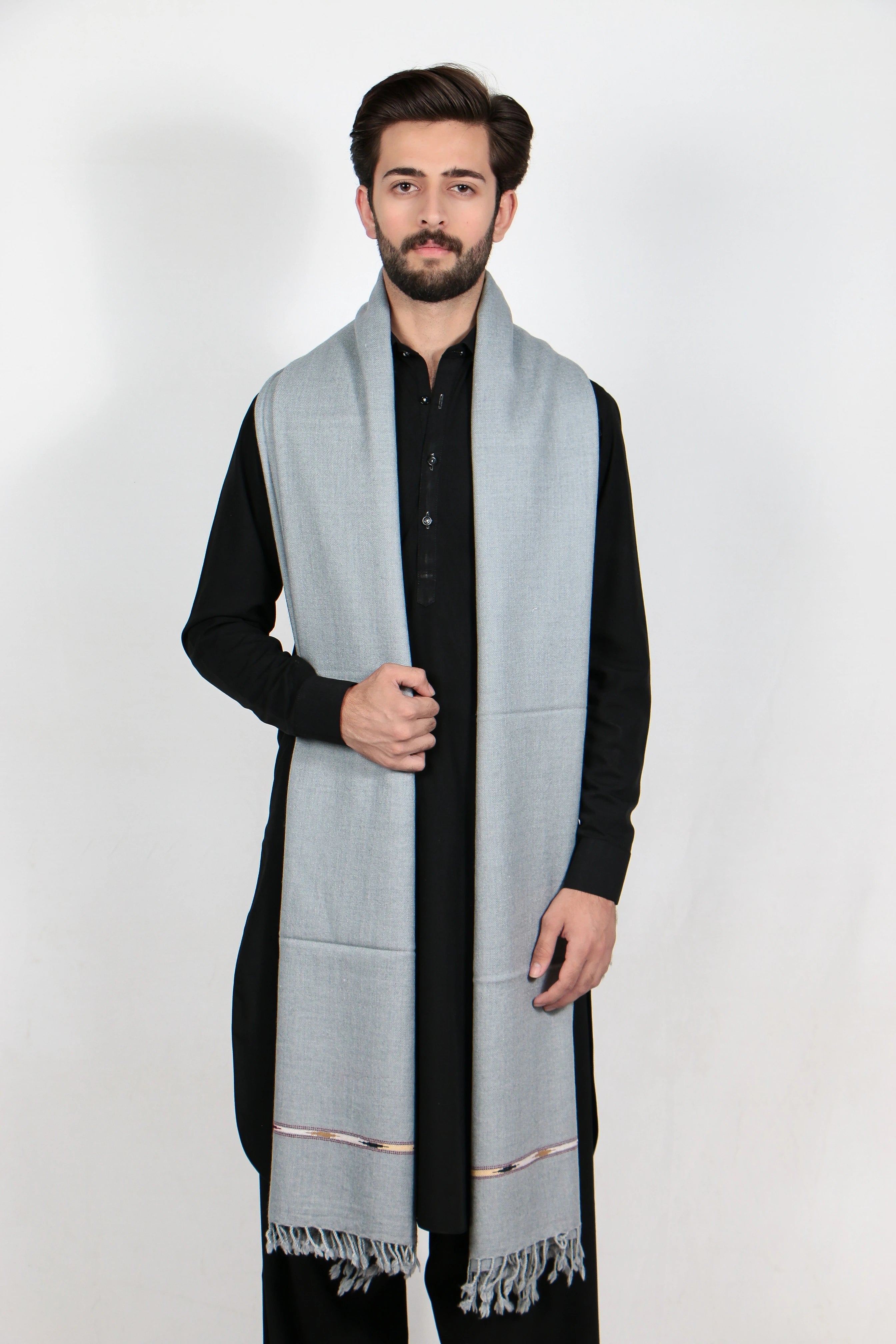 Zardad Premium  Pure 48 Wool Shawl For Men (Gray)