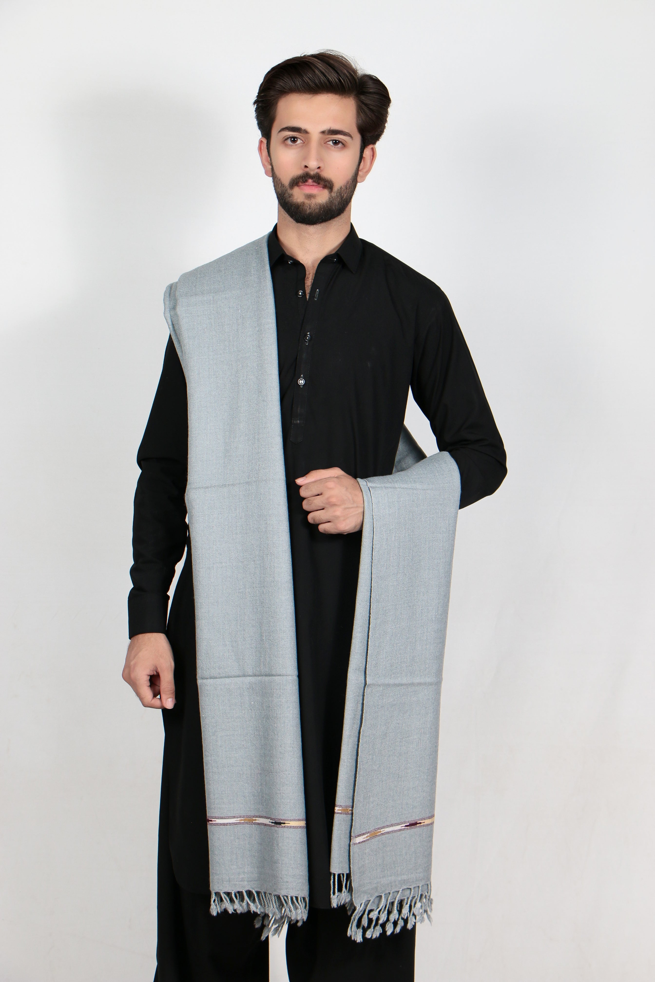 Zardad Premium  Pure 48 Wool Shawl For Men (Gray)