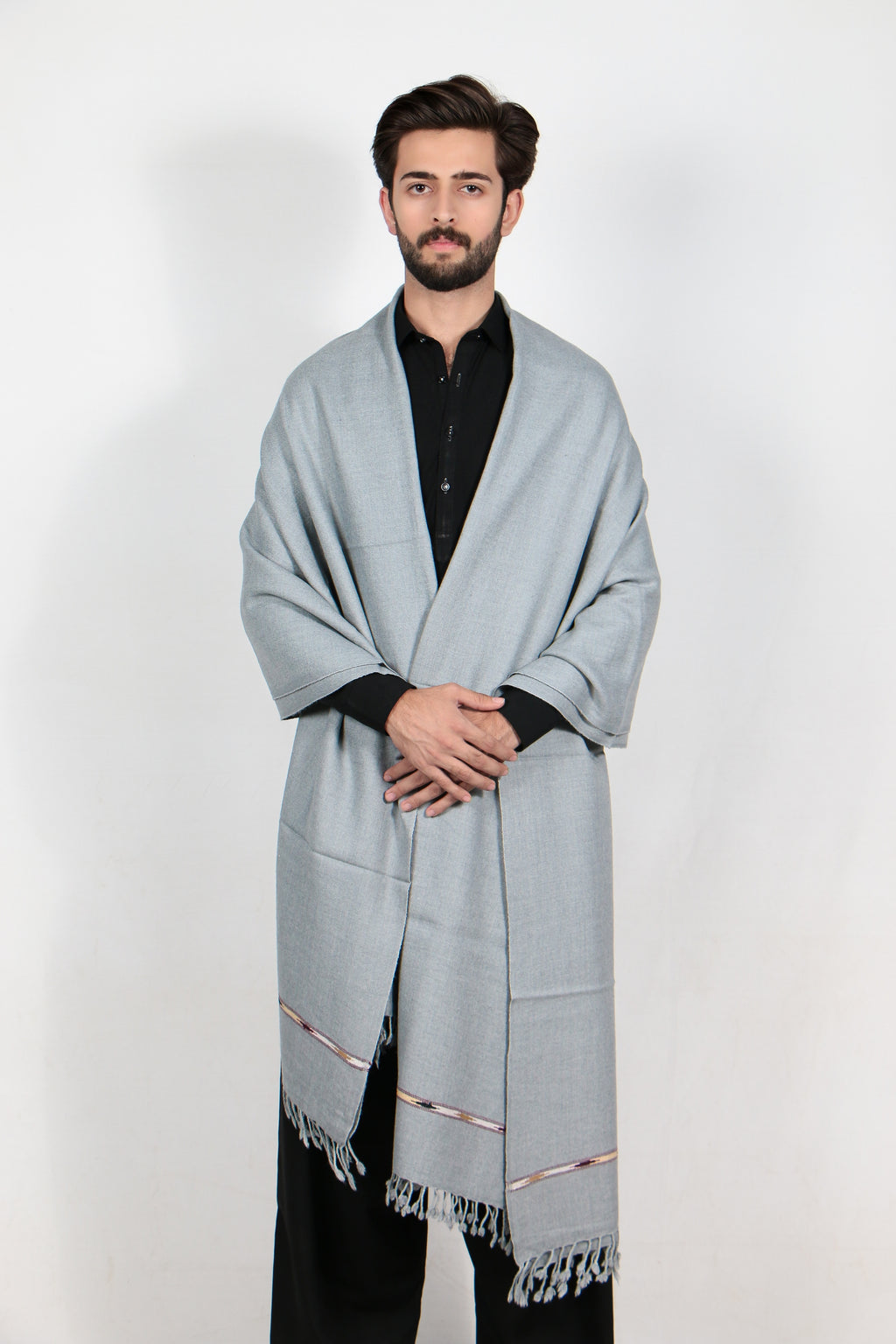 Zardad Premium  Pure 48 Wool Shawl For Men (Gray)