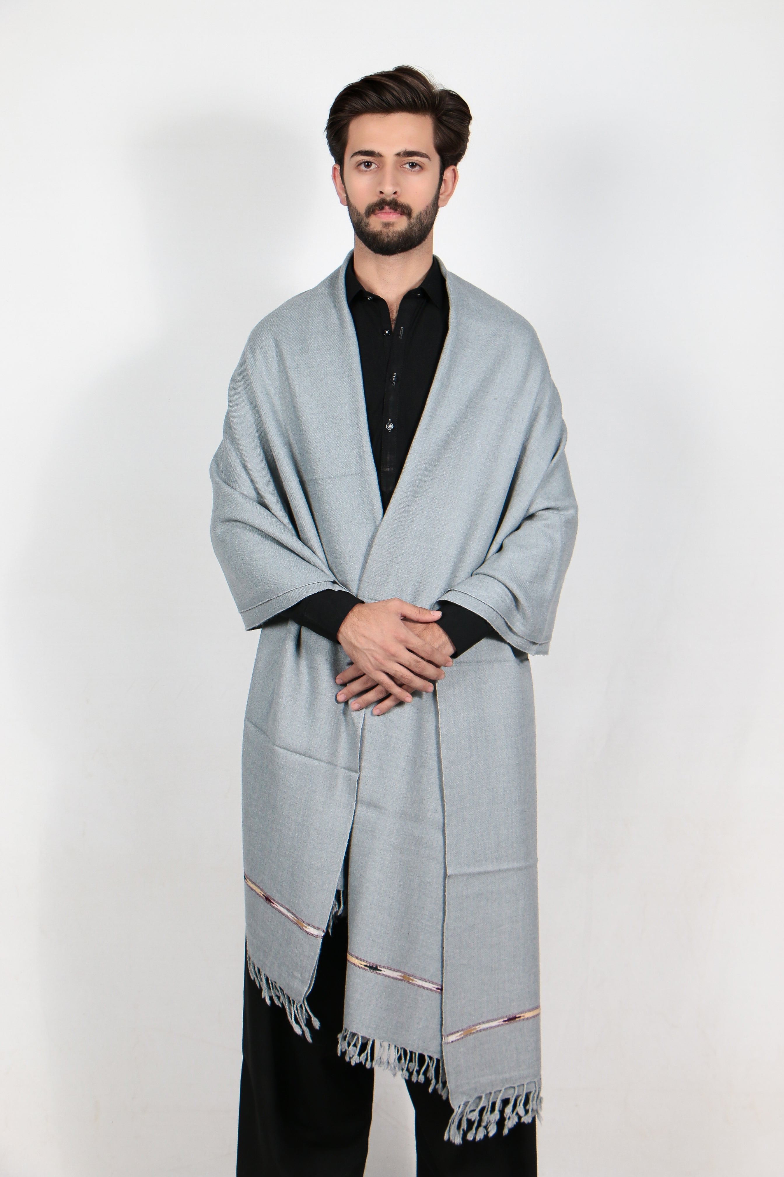 Zardad Premium  Pure 48 Wool Shawl For Men (Gray)