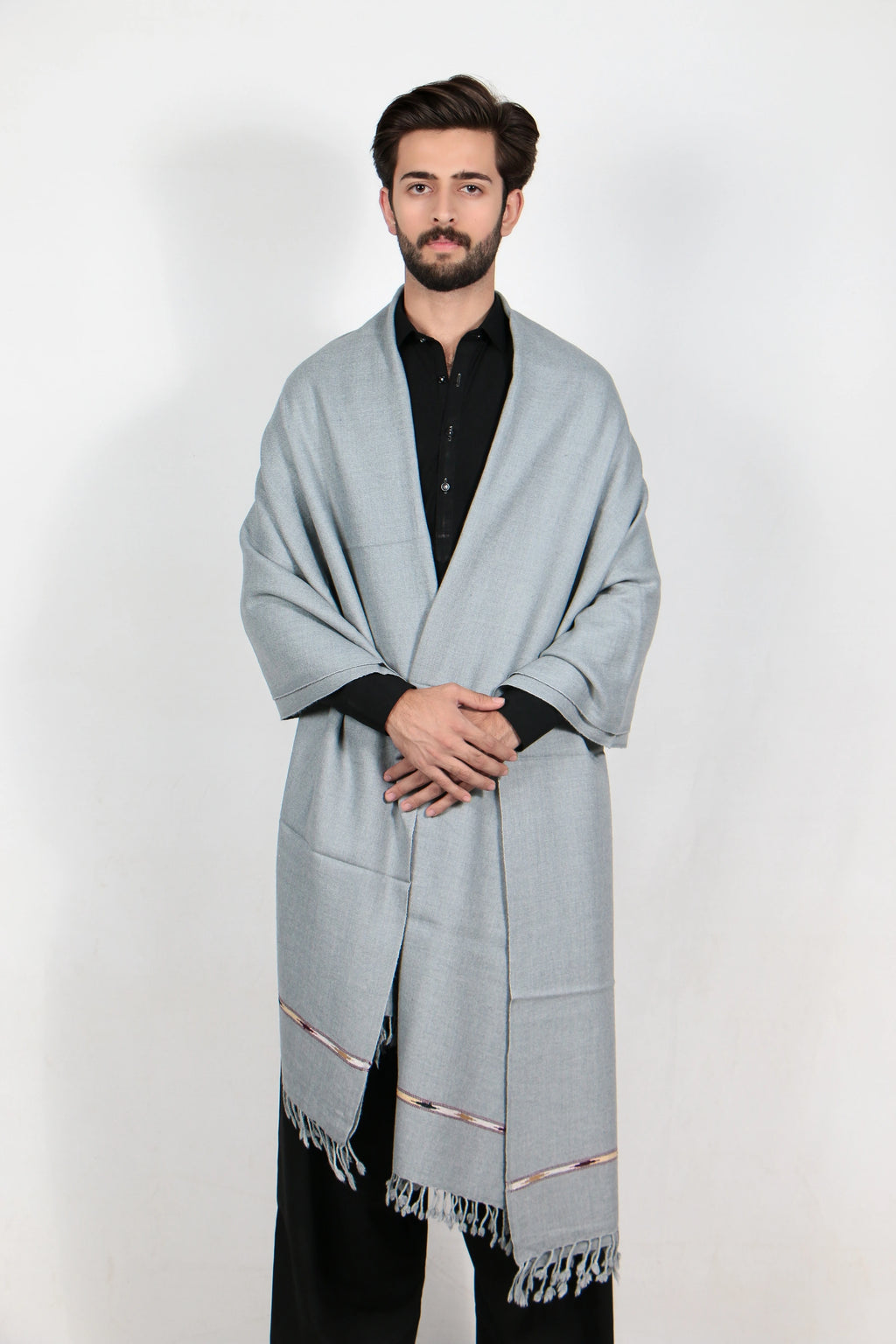 Zardad Premium  Pure 48 Wool Shawl For Men (Gray)