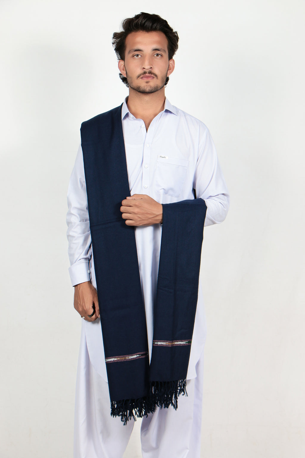 Zardad Acrylic Premium Shawl For Men (Dark Blue)