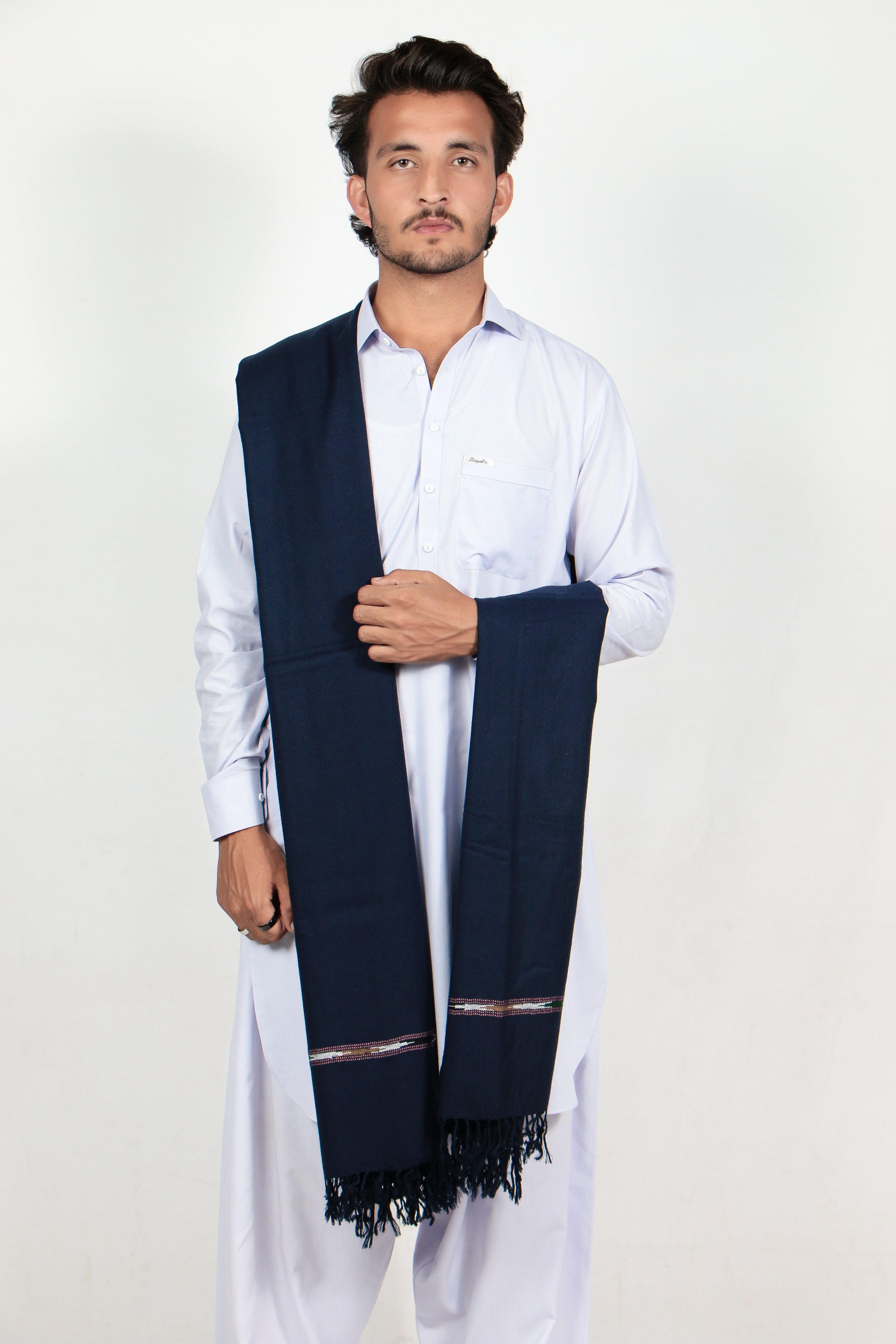 Zardad Acrylic Premium Shawl For Men (Dark Blue)