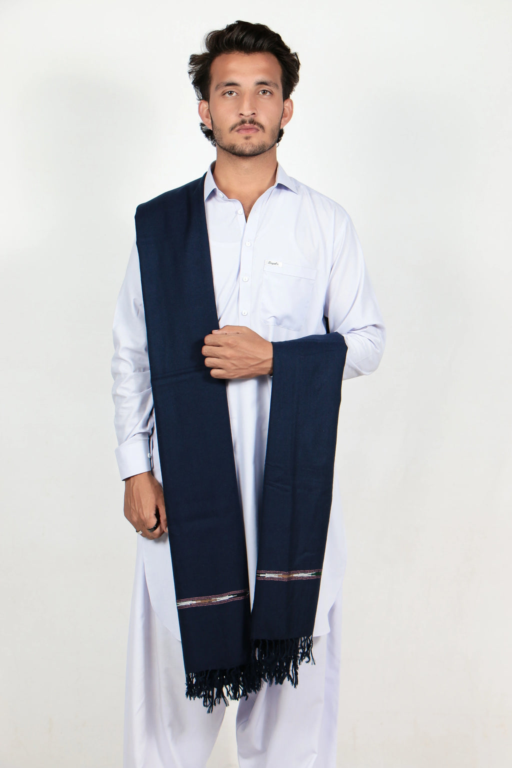 Zardad Acrylic Premium Shawl For Men (Dark Blue)