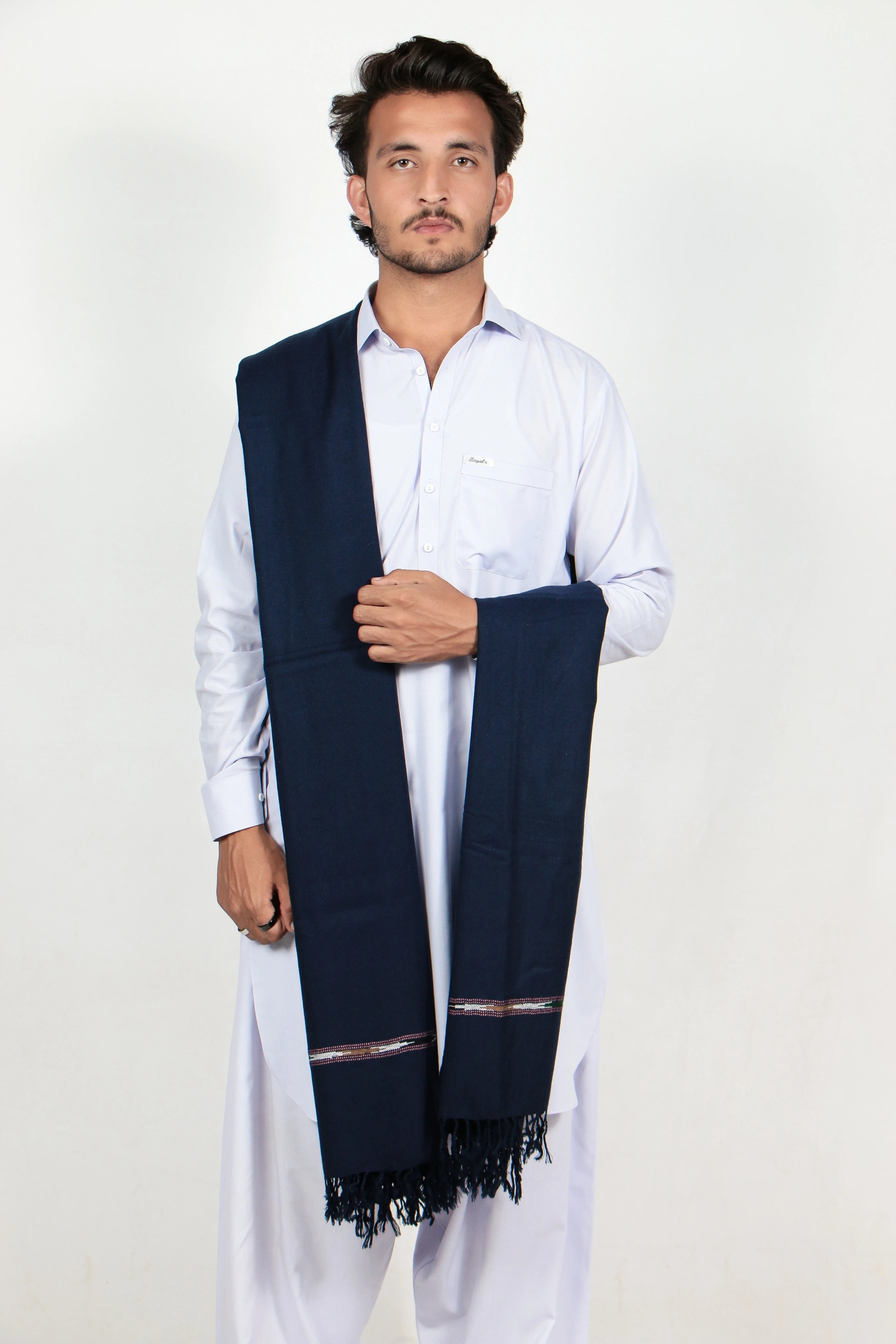 Zardad Acrylic Premium Shawl For Men (Dark Blue)