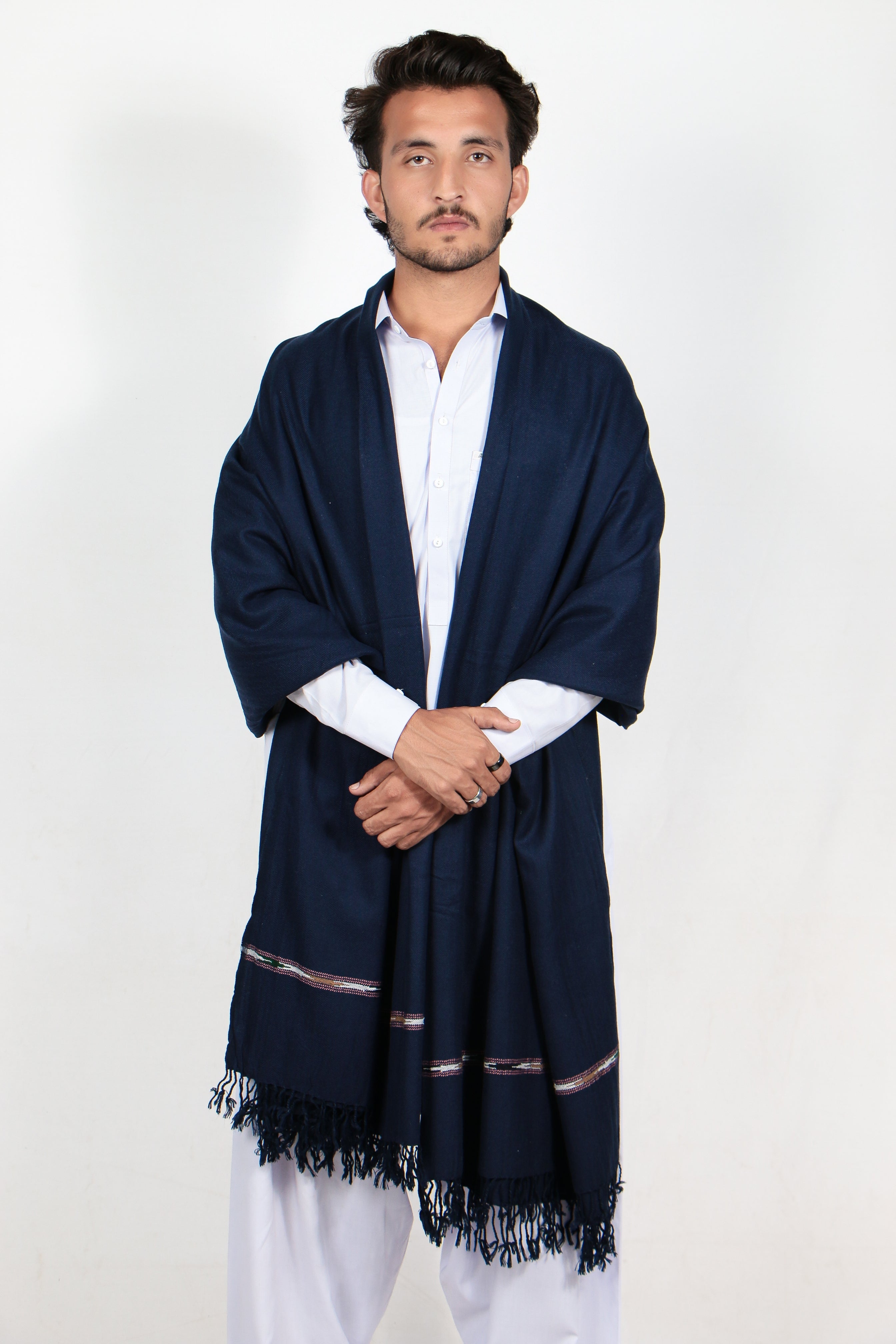 Zardad Acrylic Premium Shawl For Men (Dark Blue)